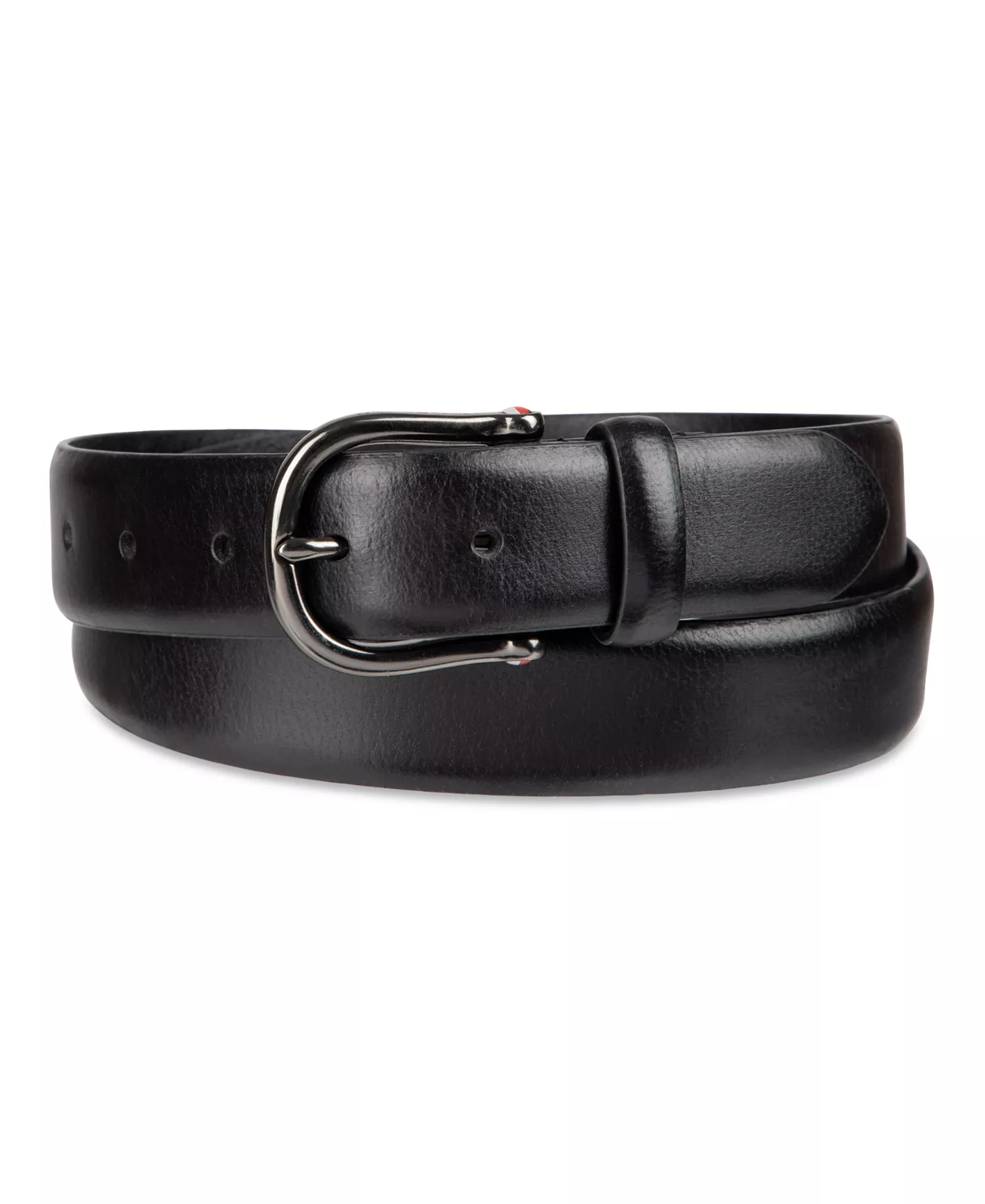 Men's Nautical Feather Edge Leather Belt - Black - L (38-40)