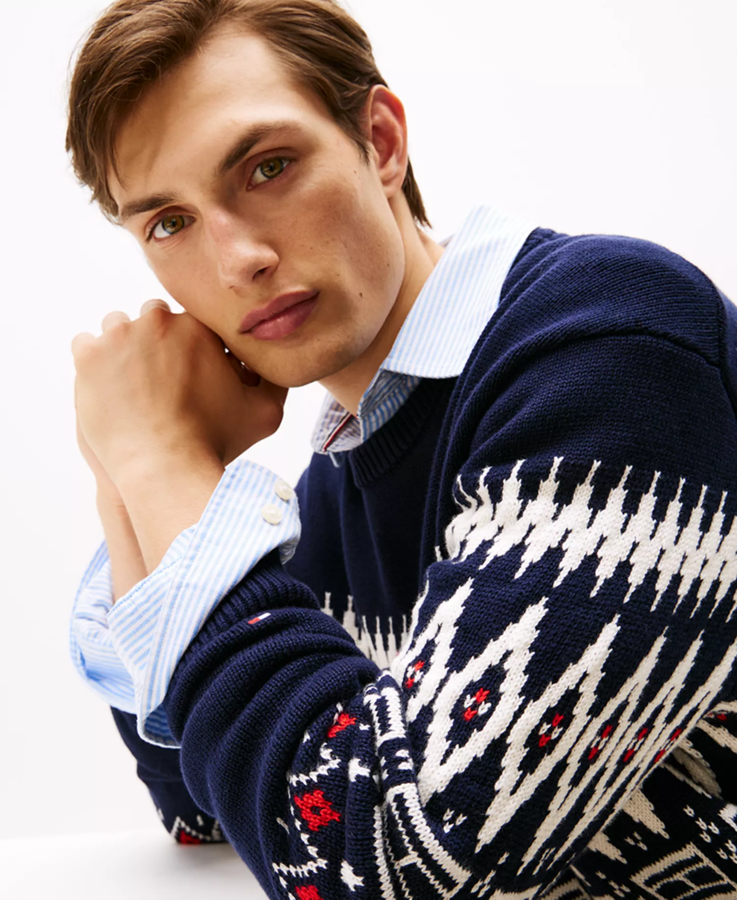 Men's Fair Isle Crewneck Sweater - Desert Sky - M