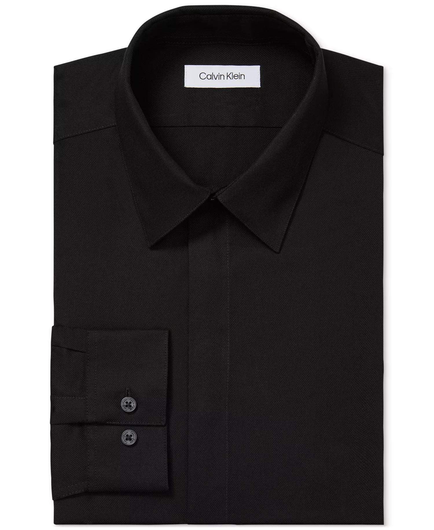 Men's Slim-Fit Dress Shirt - BLACK - 14 32/33
