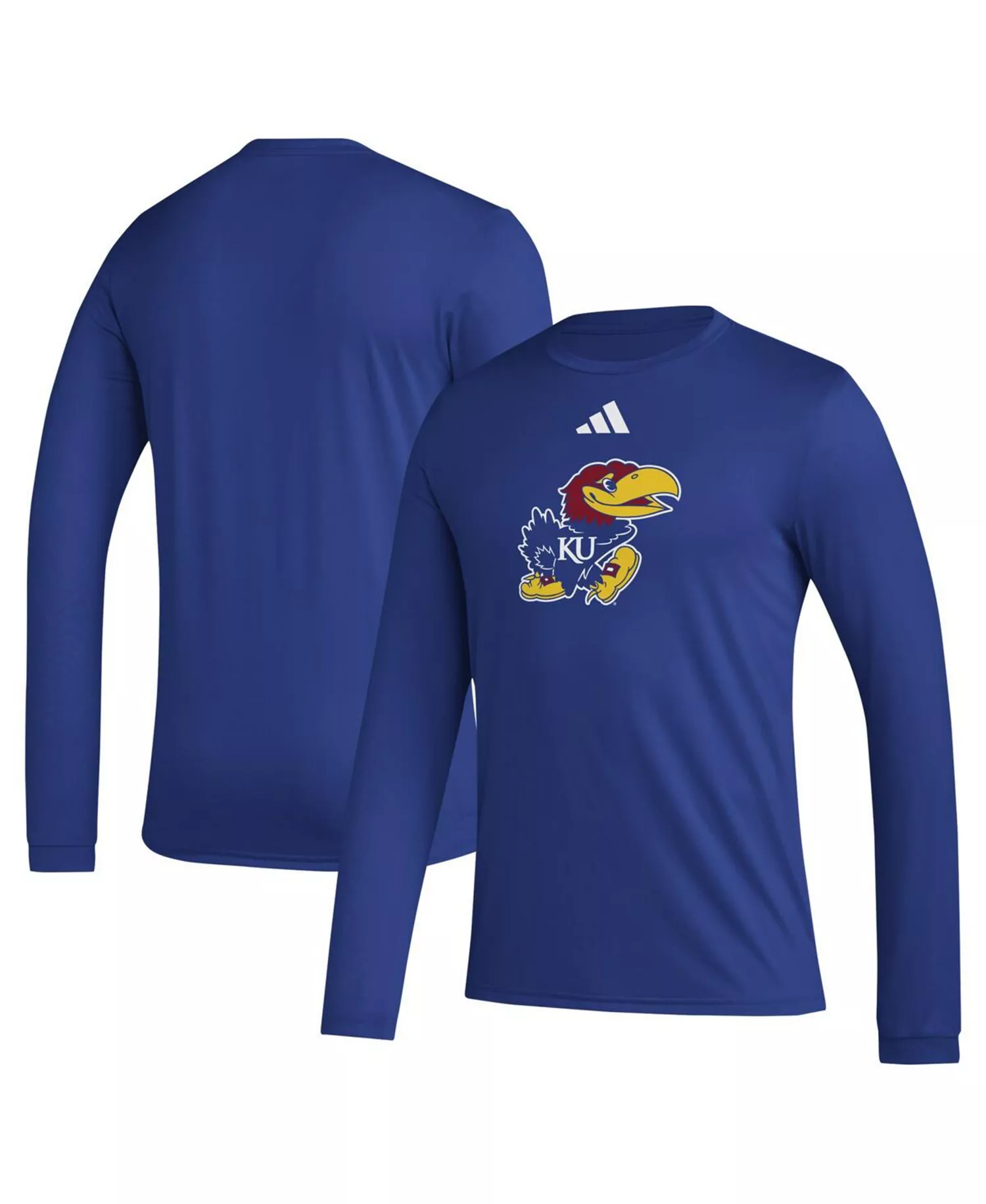 Men's Royal Kansas Jayhawks Primary Locker Logo Pre-game Long Sleeve T-shirt - Royal - 2XL