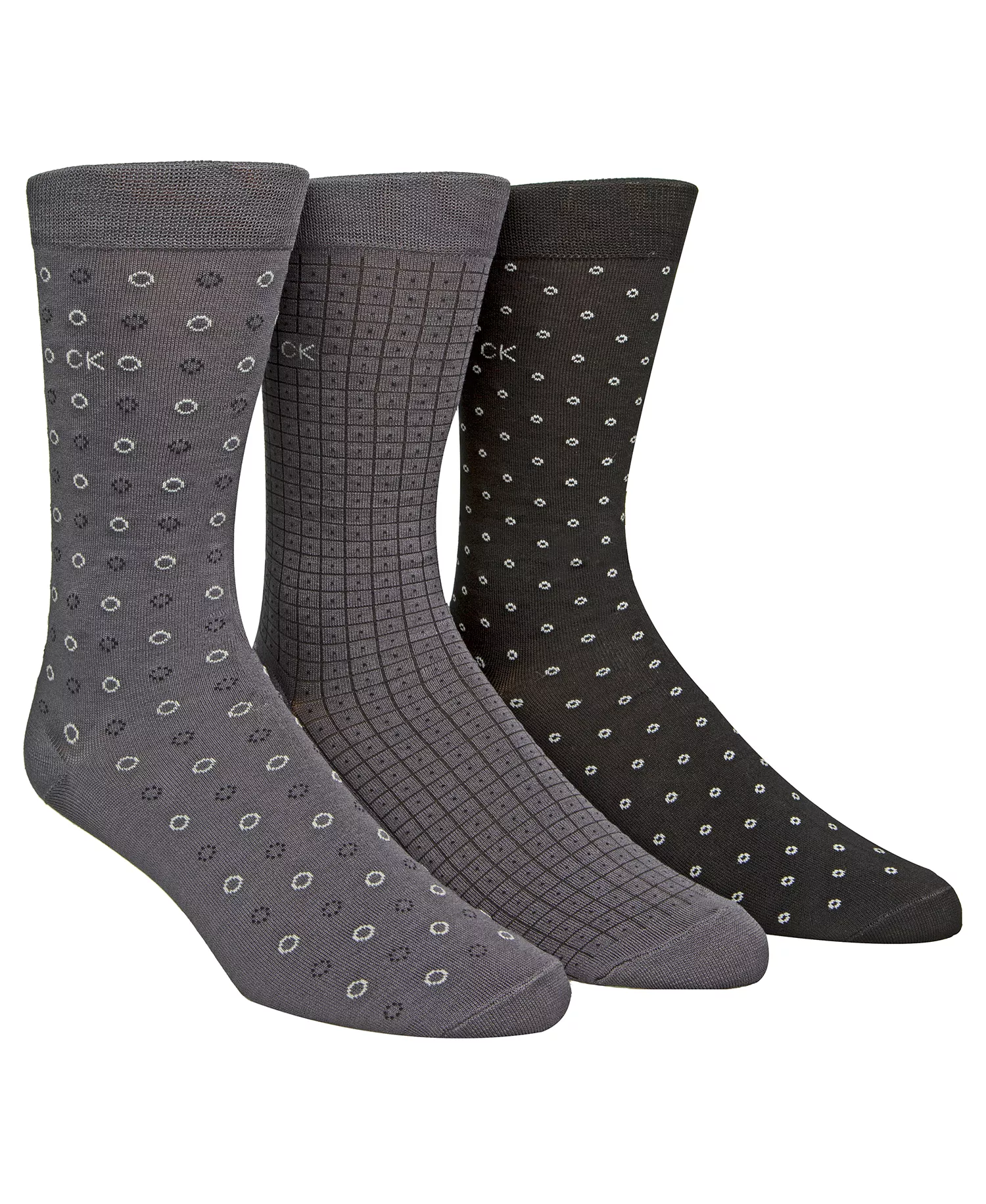 Men's 3-Pk. Patterned Crew Socks - Navy - 7-12