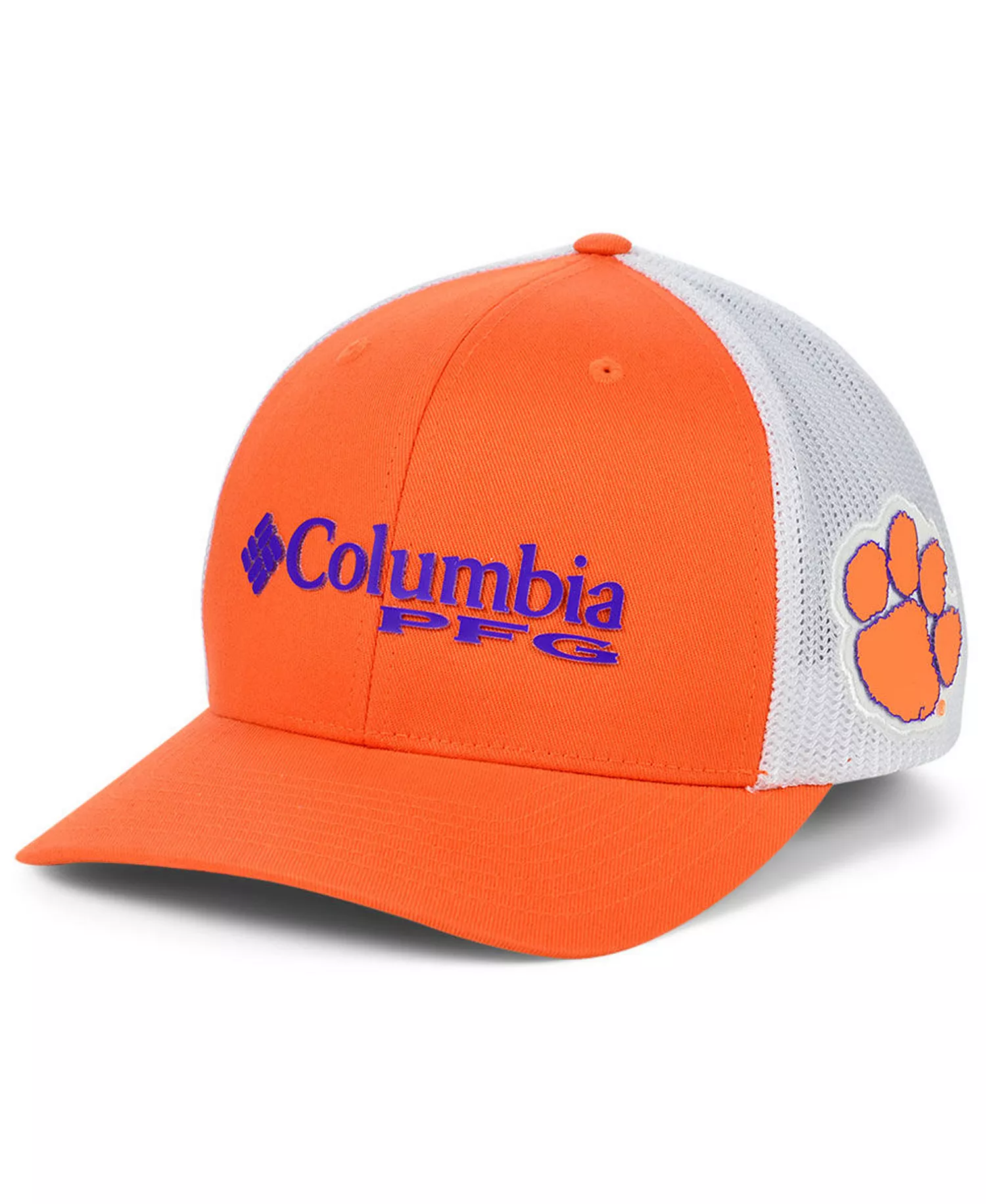Clemson Tigers PFG Stretch Fitted Cap - Orange/White - L/XL