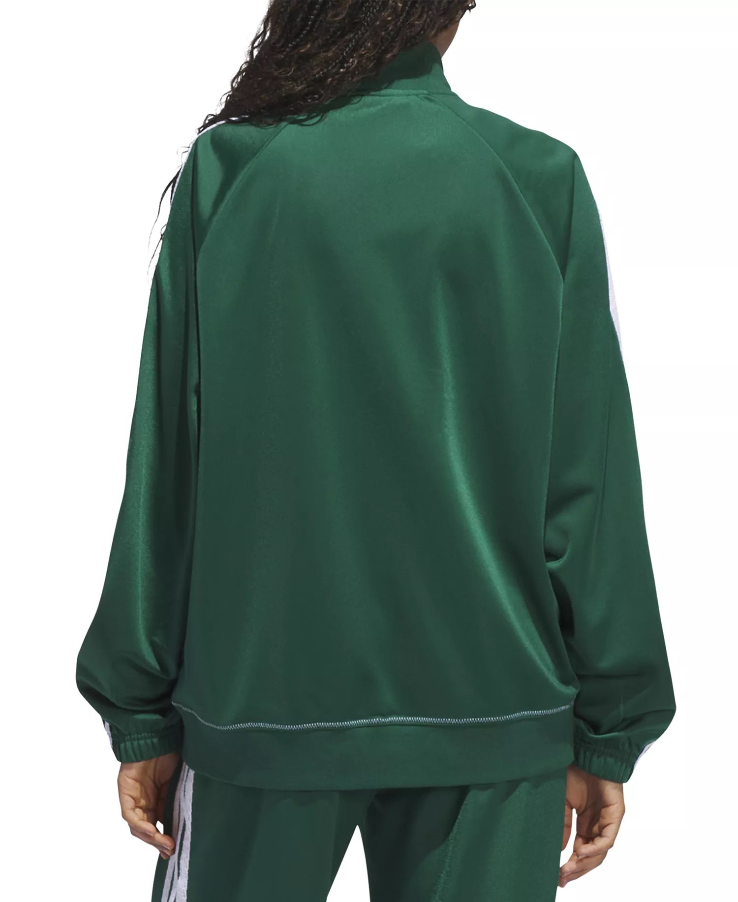 Women's Zip-Front Long-Sleeve Logo Track Jacket  - Collegiate Green - L