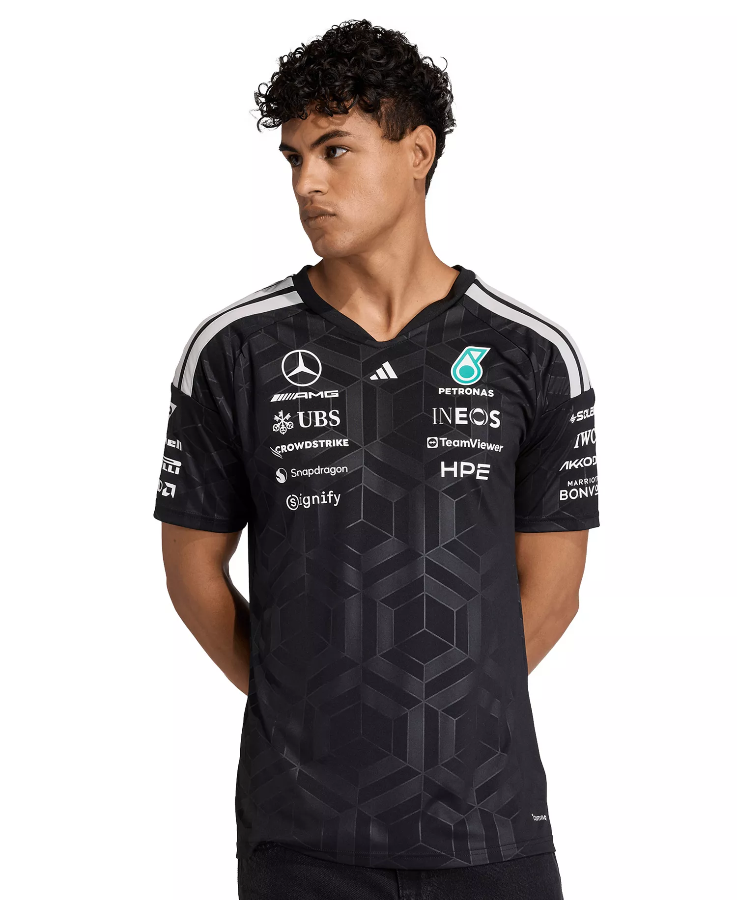 Men's Mercedes Formula 1 Jersey T-Shirt - Black - 2XL