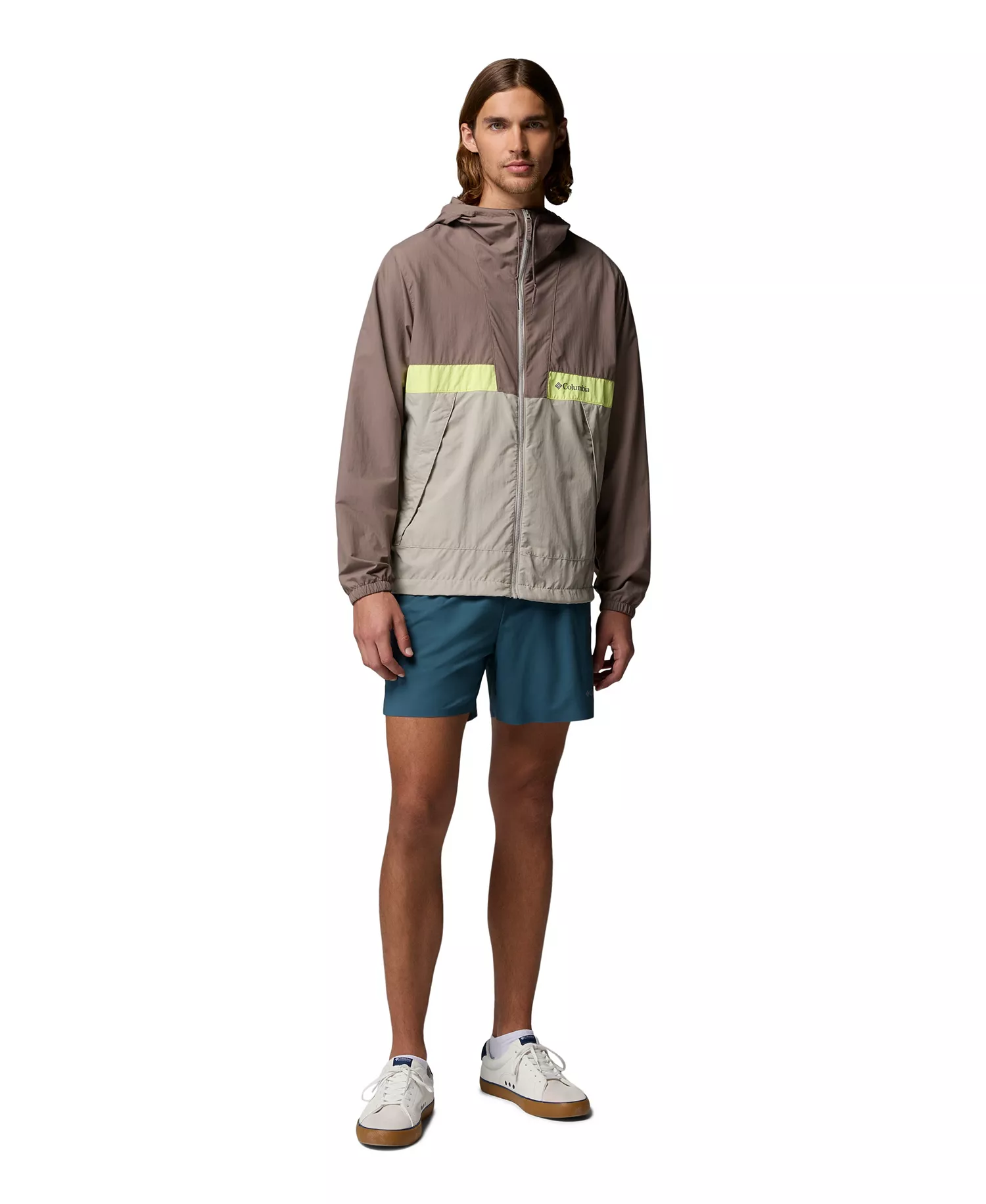 Men's Spire Valley™ Hooded Windbreaker - Black, Sha - L