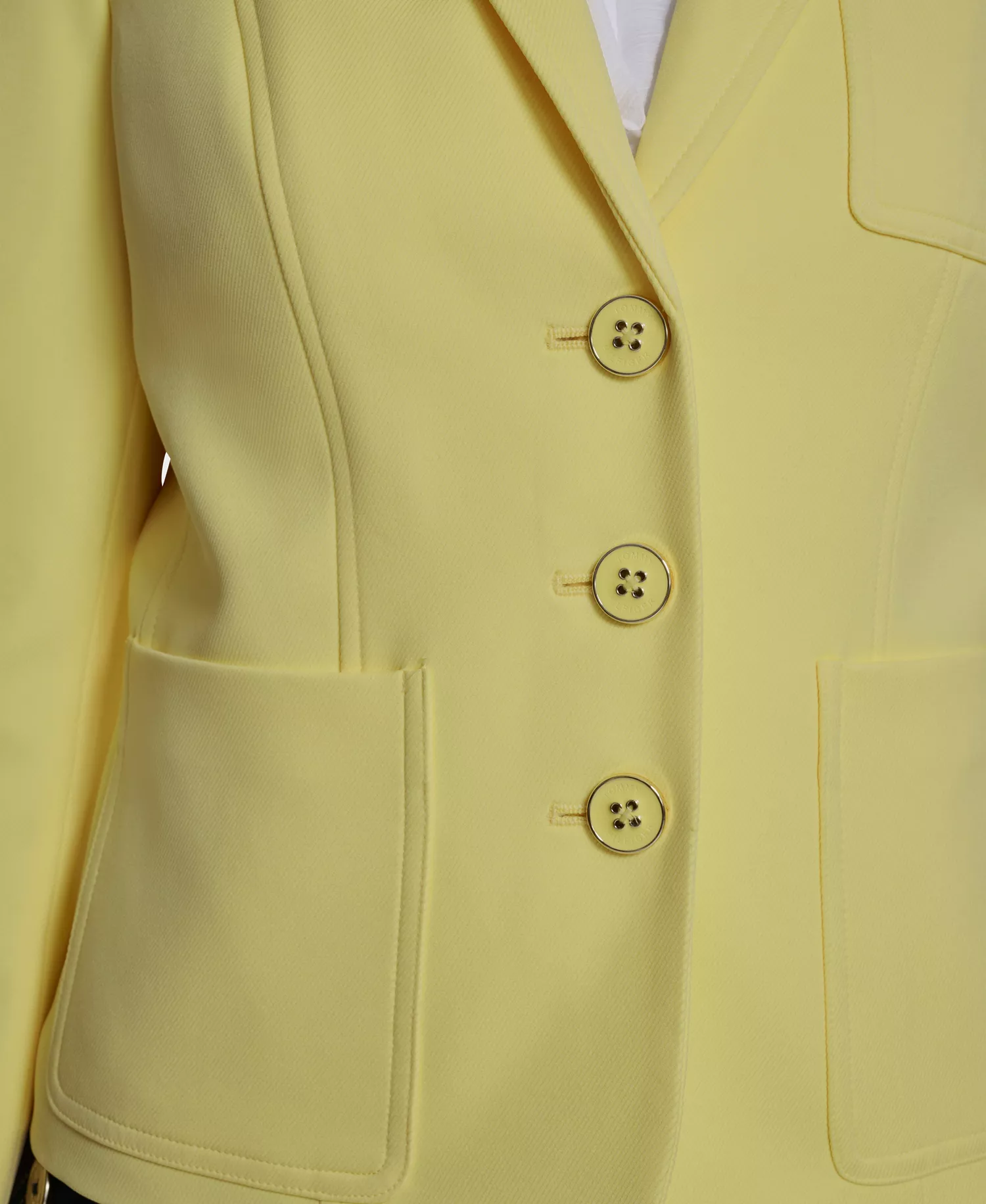 Women's Puff Sleeve Notch Collar Blazer - Sunshine - 0