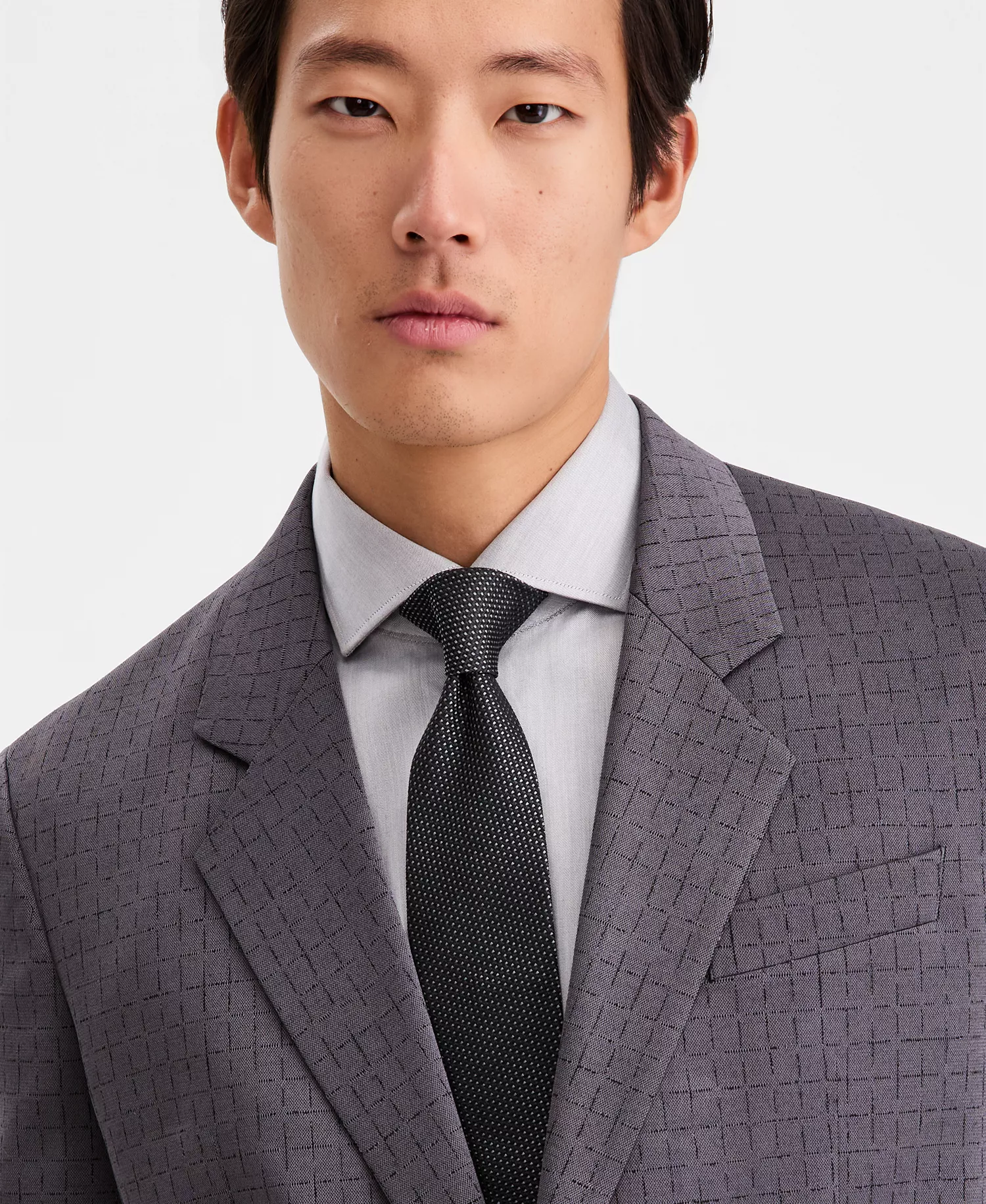Men's Modern-Fit Wool-Blend Suit Separates - DK GY - 40R