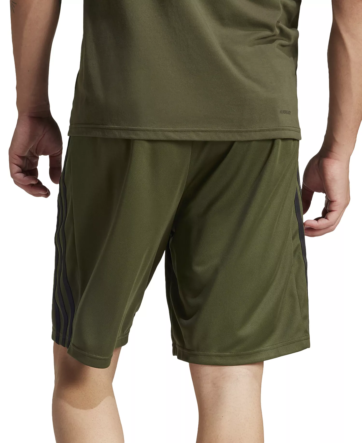 Men's Pique 3-Stripes Logo Training Shorts - Night Cargo - M