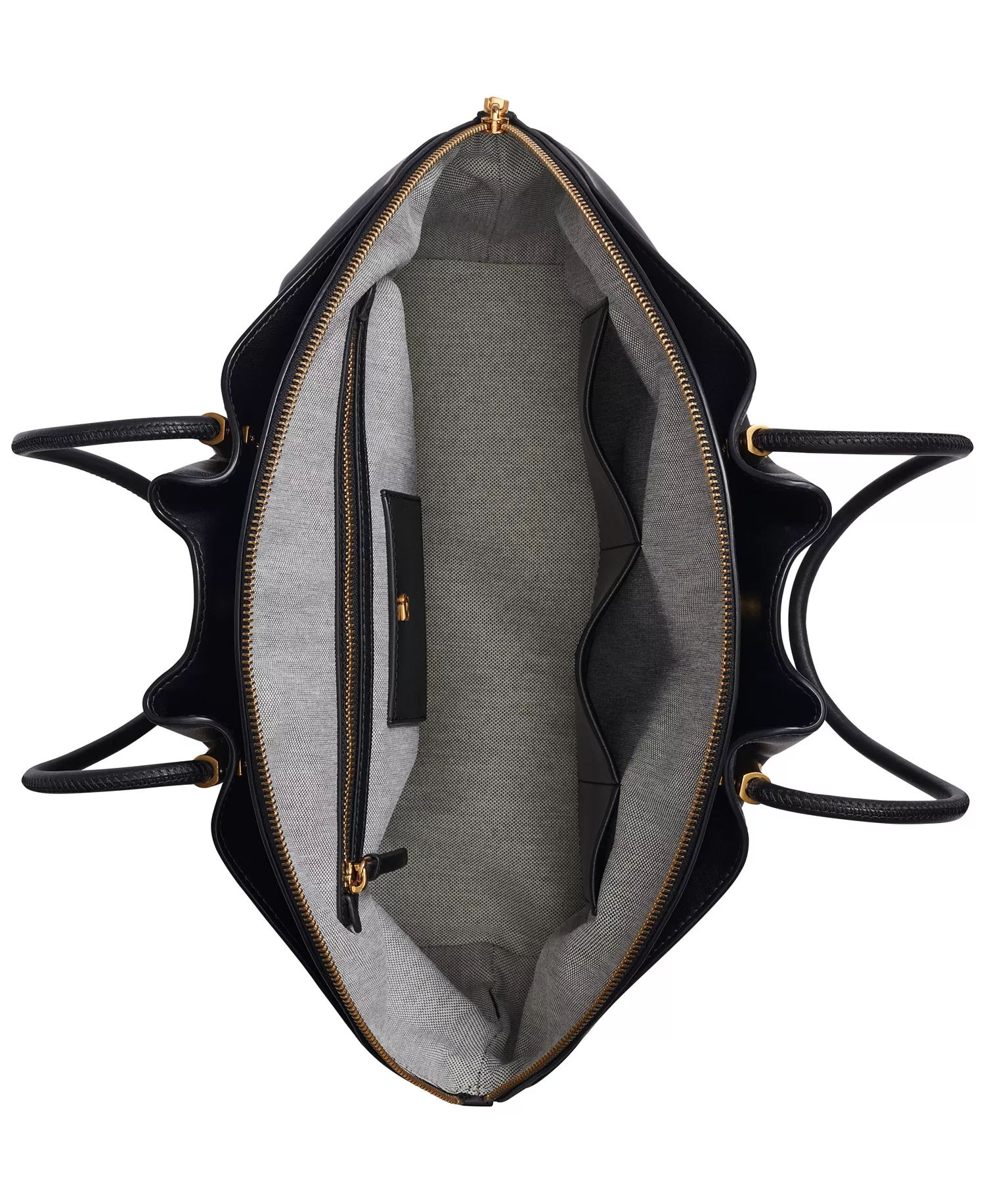 Magnetic Extra-Large Oxford Satchel Bag - Black/Gold - NO SIZE