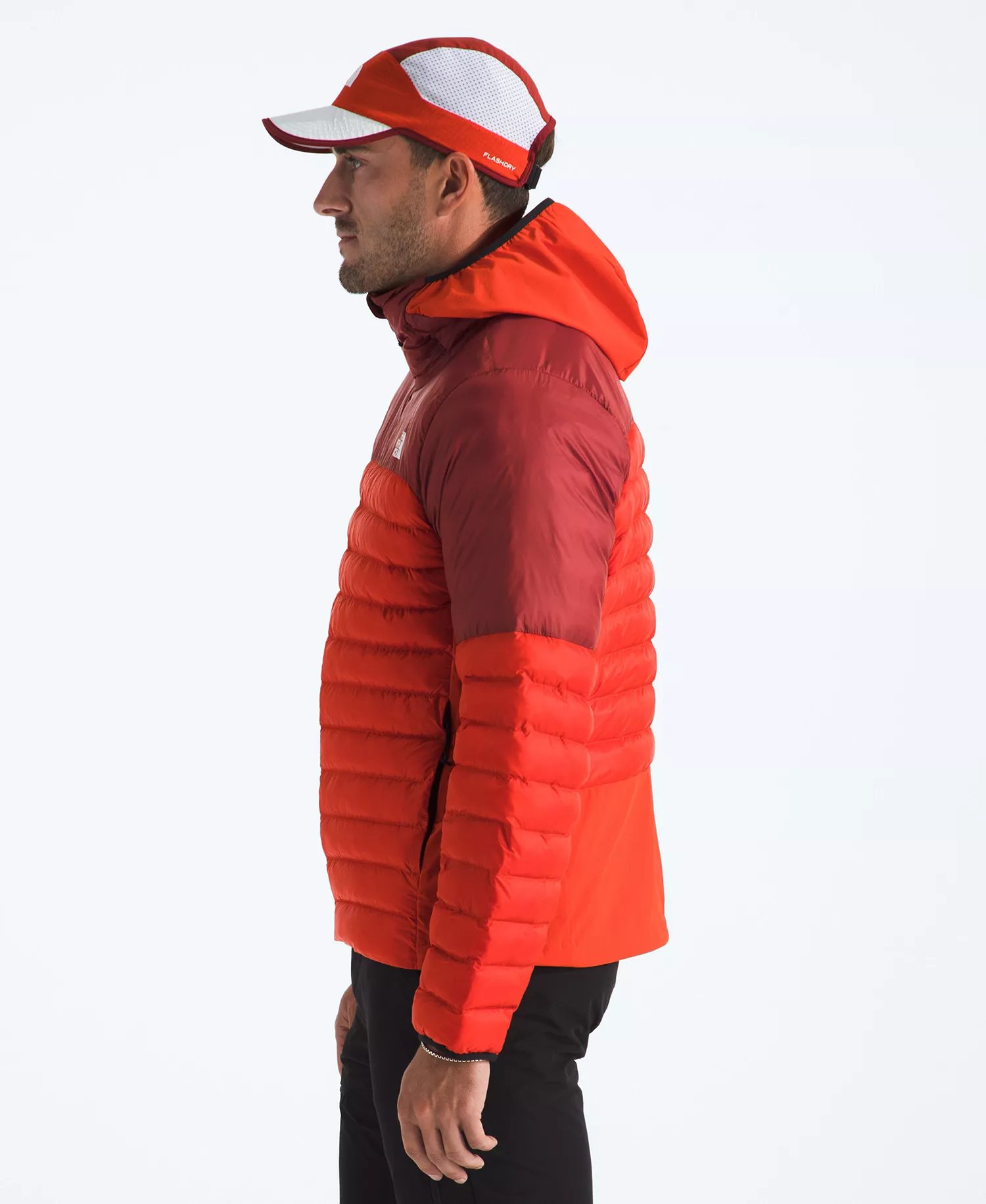 Men's Terra Peak Hybrid Hooded Puffer Jacket - Lava Red/Iron Clay - 2XL