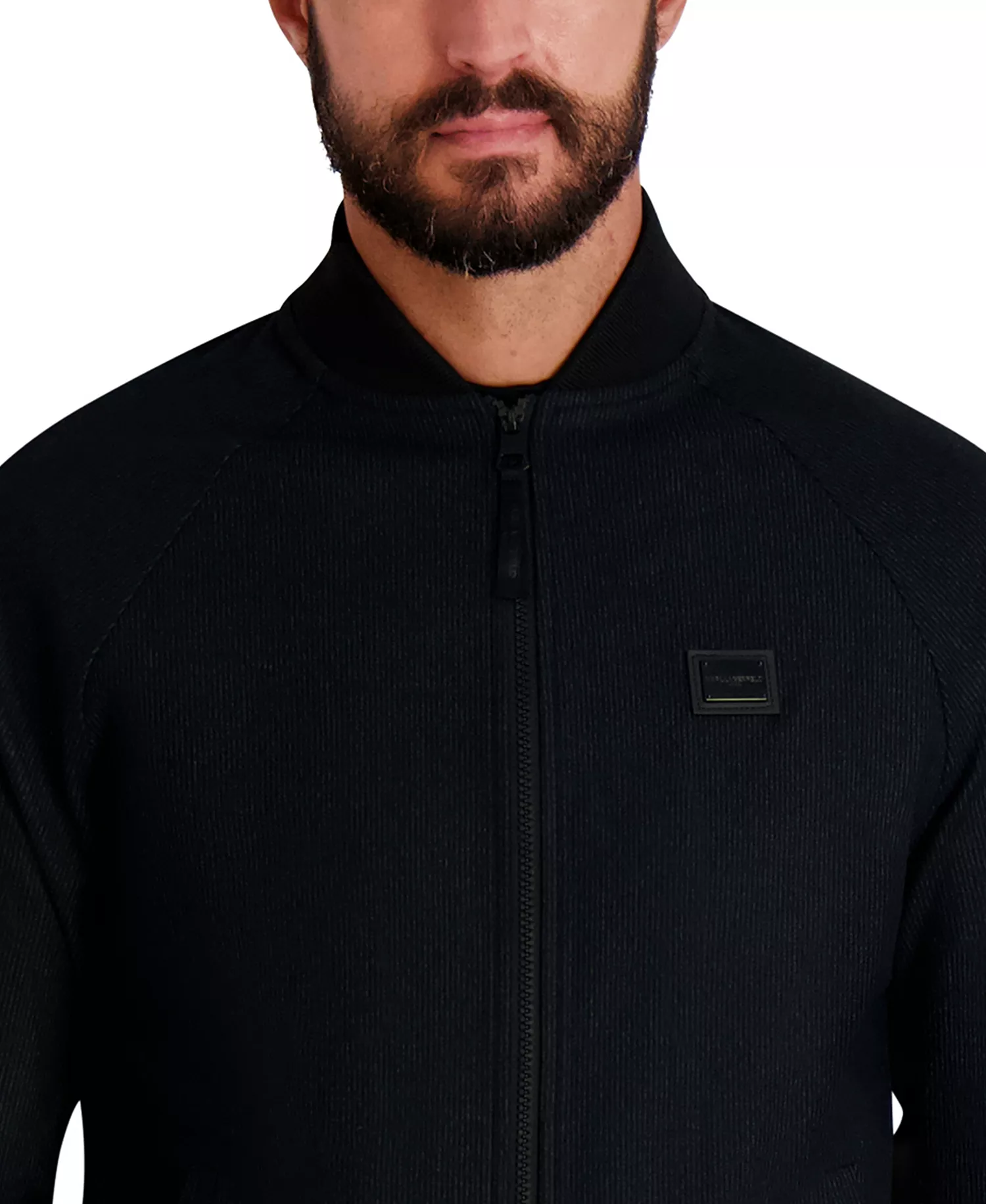 Men's Logo Patch Track Bomber Jacket - Black - 2XL