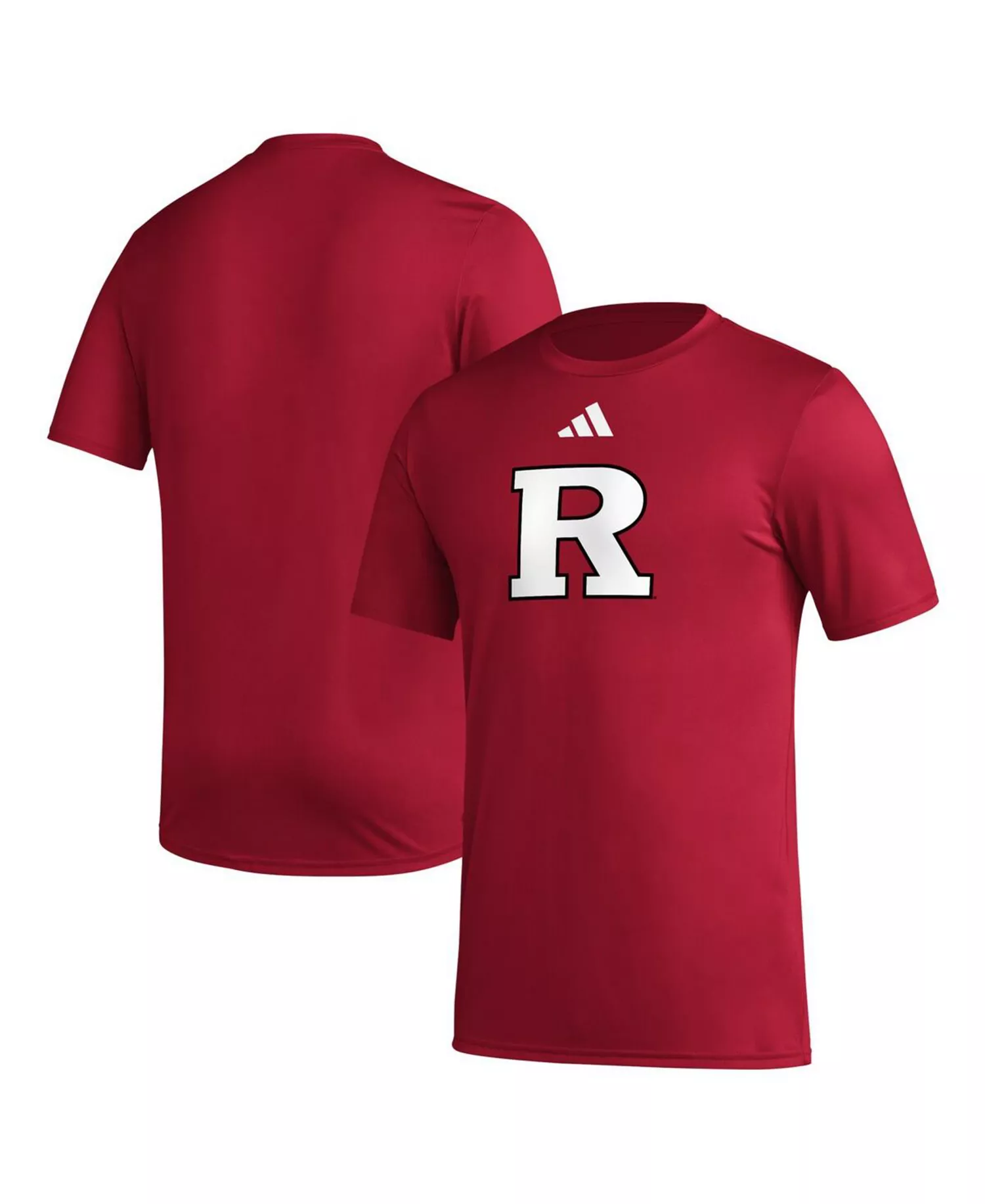 Men's Scarlet Rutgers Scarlet Knights Primary Locker Logo Pre-Game AEROREADY T-Shirt - Scarlet - 2XL