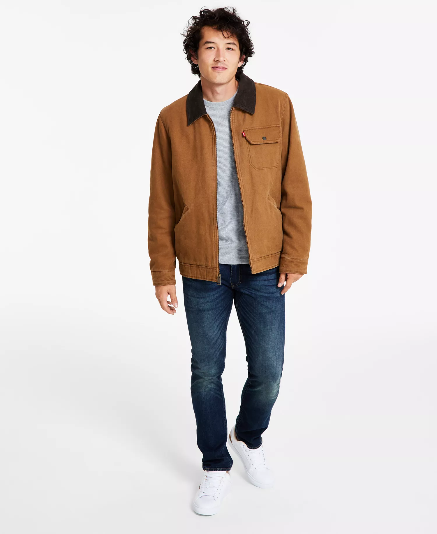 Levi’s® Men's Cotton Canvas Zip-Front Utility Jacket - Brown - L