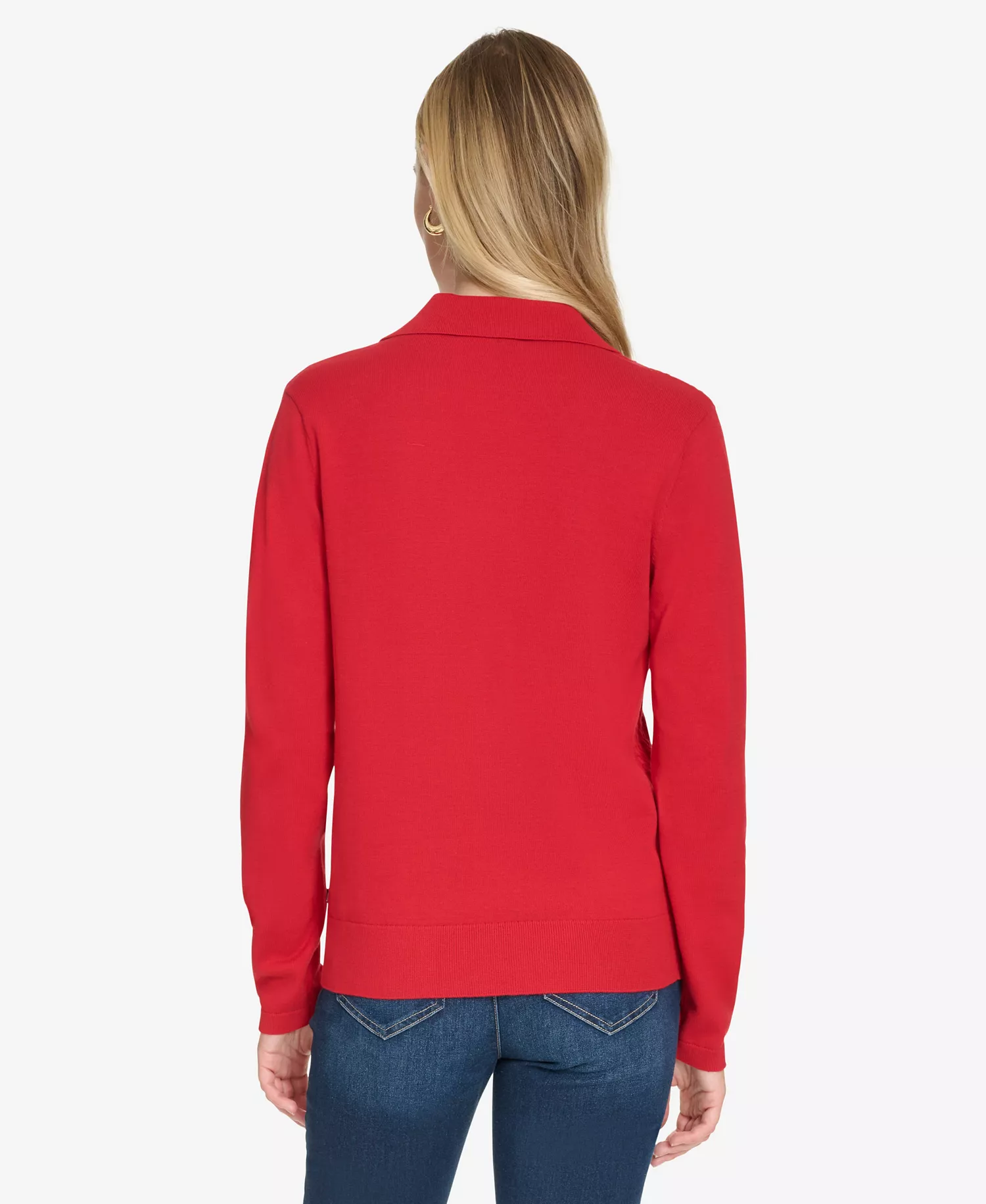 Nautica Women's Solid Button V Neck Polo Sweater - Night Sky - S