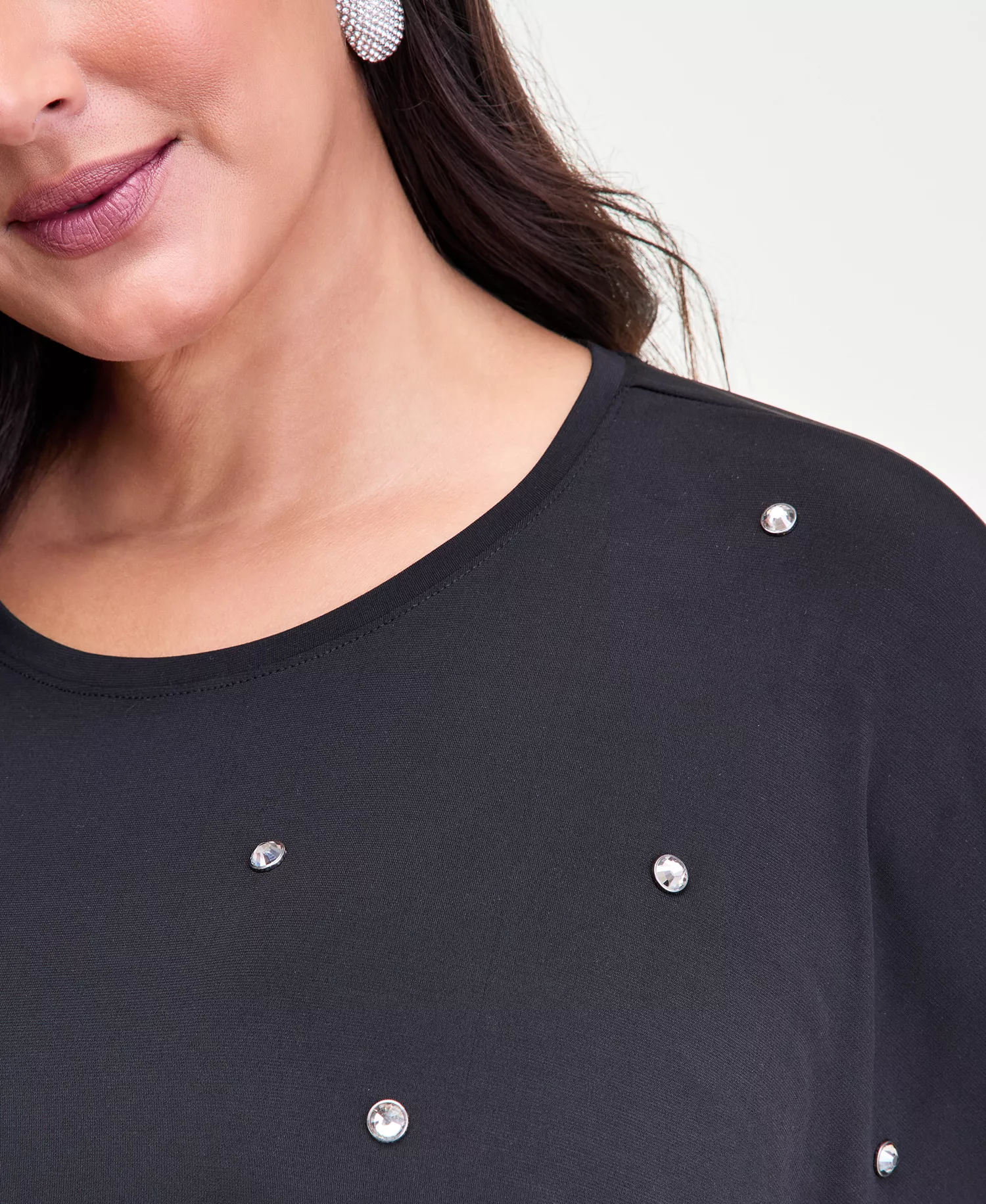 Plus Size Embellished Dolman-Sleeve Top, Macy's Exclusive  - Deep Black - 0X