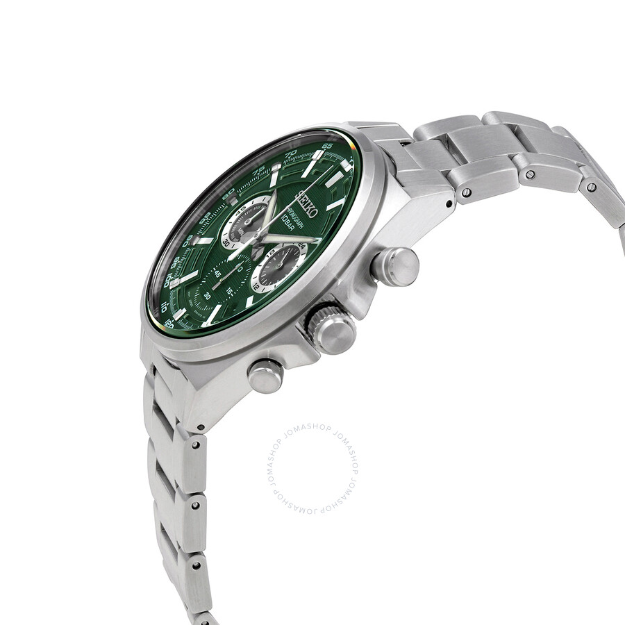 Seiko Chronograph Quartz Green Dial Stainless Steel Men's Watch