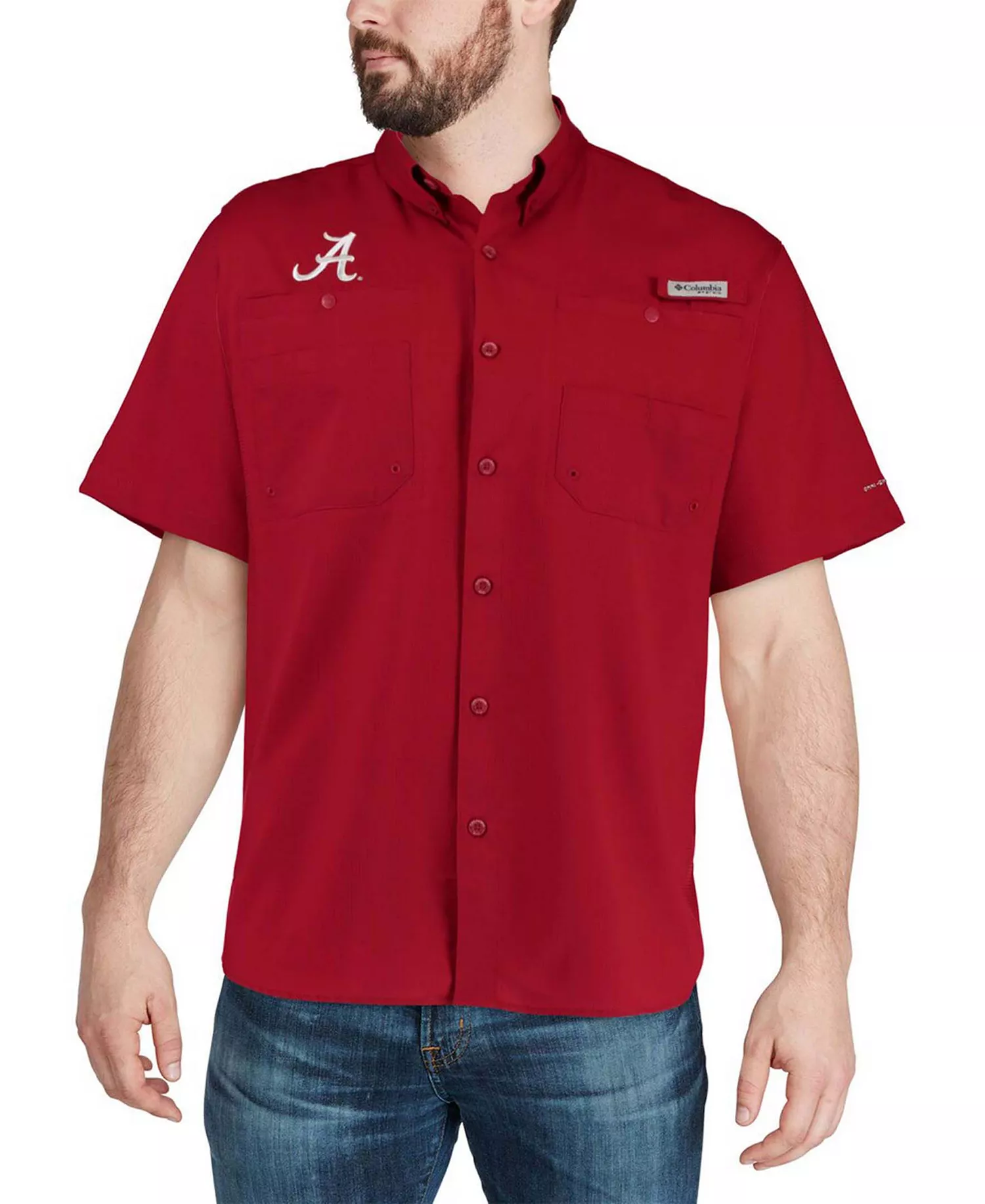 Men's Alabama Crimson Tide PFG Tamiami Shirt - Crimson - M