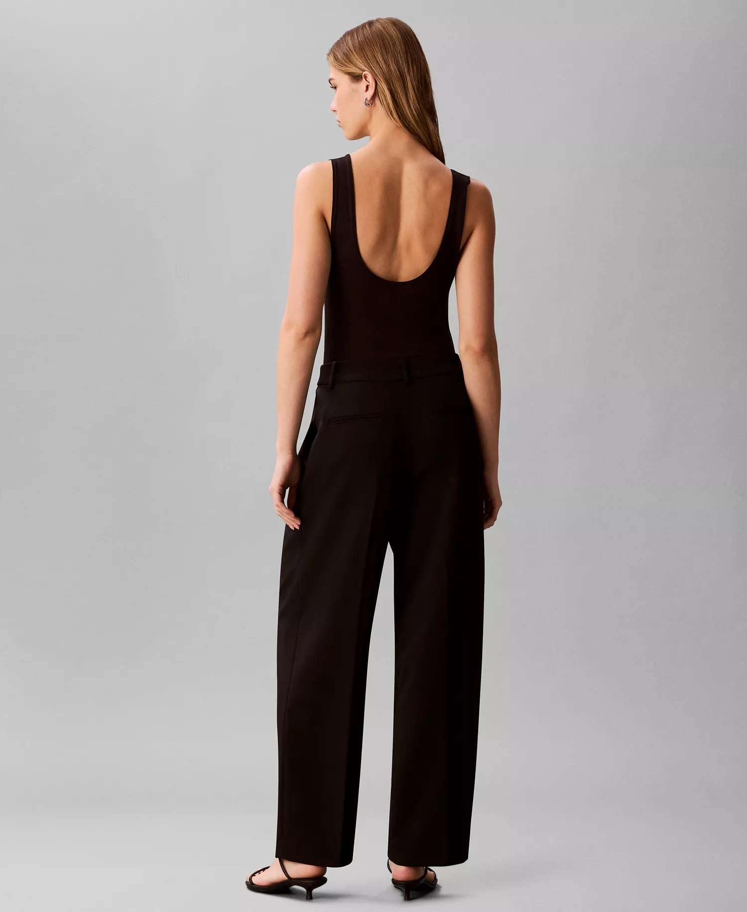 Women's Pleated High-Rise Wide-Leg Pants - Black - 10