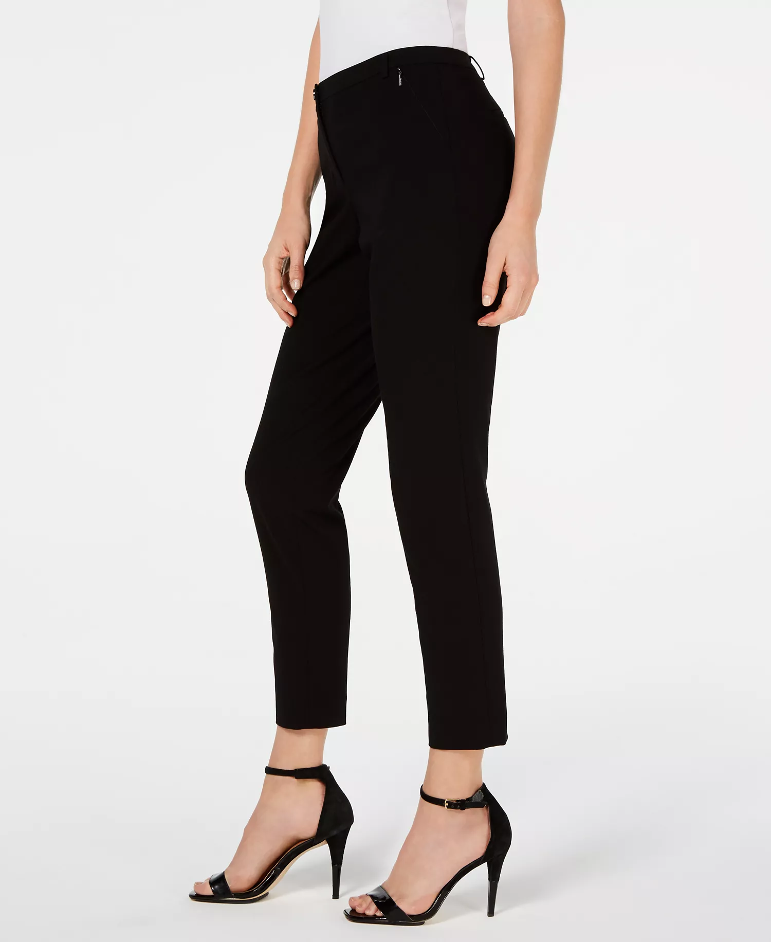 Slim Fit Ankle Length Pants - Black - 12