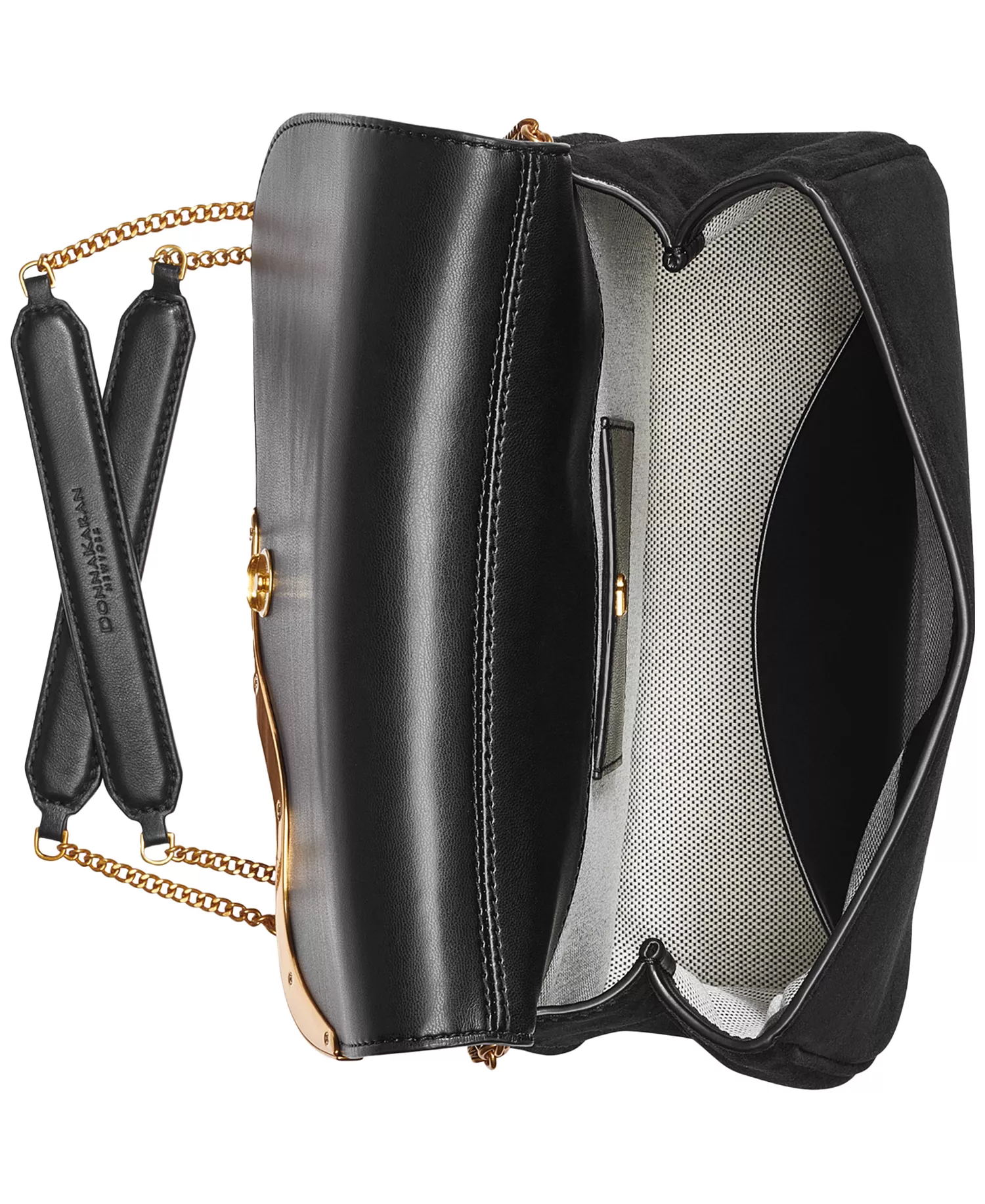 Malverne Leather & Suede Crossbody with Chain Strap - Blk/gold - NO SIZE