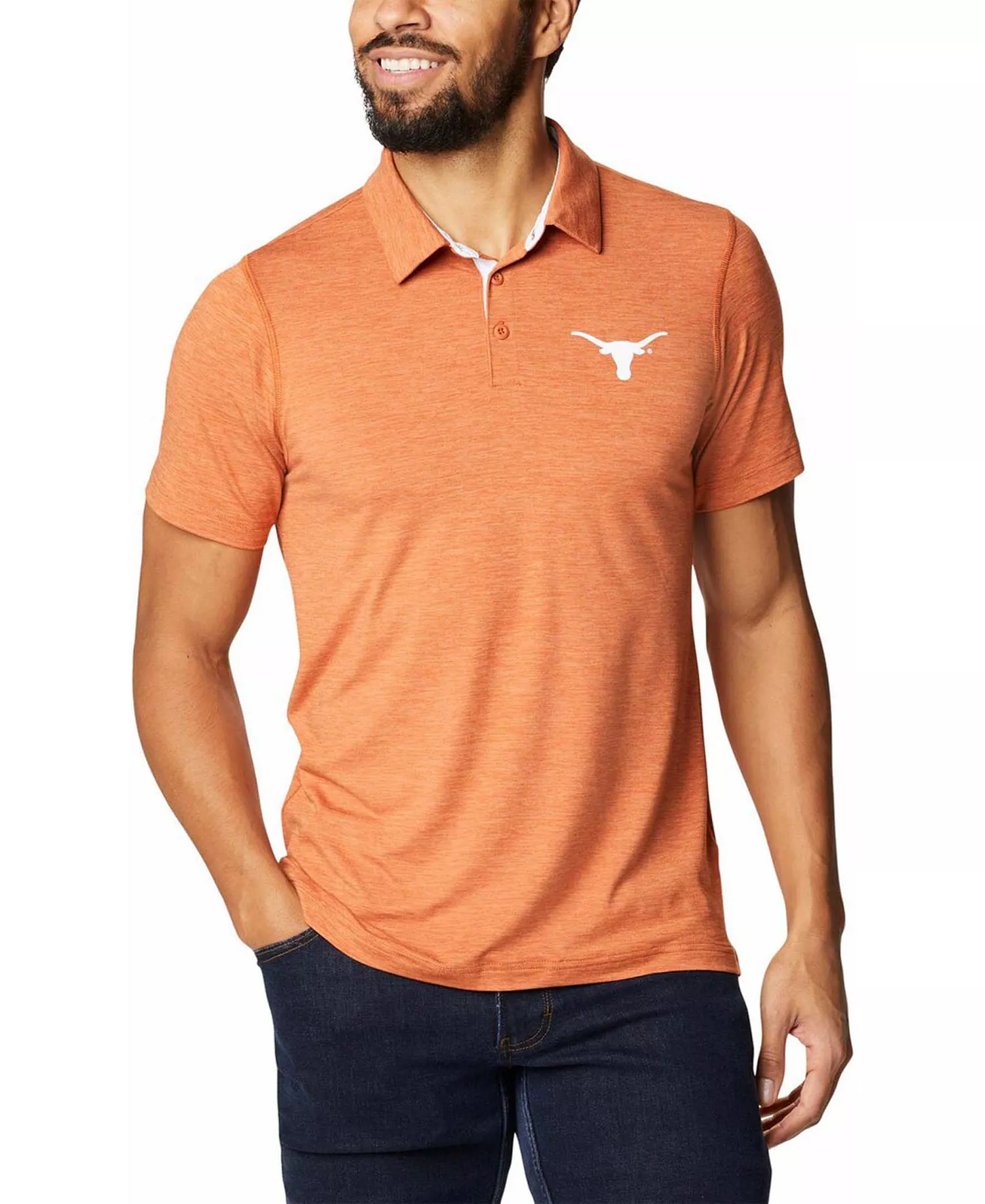 Men's Texas Orange Texas Longhorns Tech Trail Space Dye Omni-Shade Polo - Orange - XXL