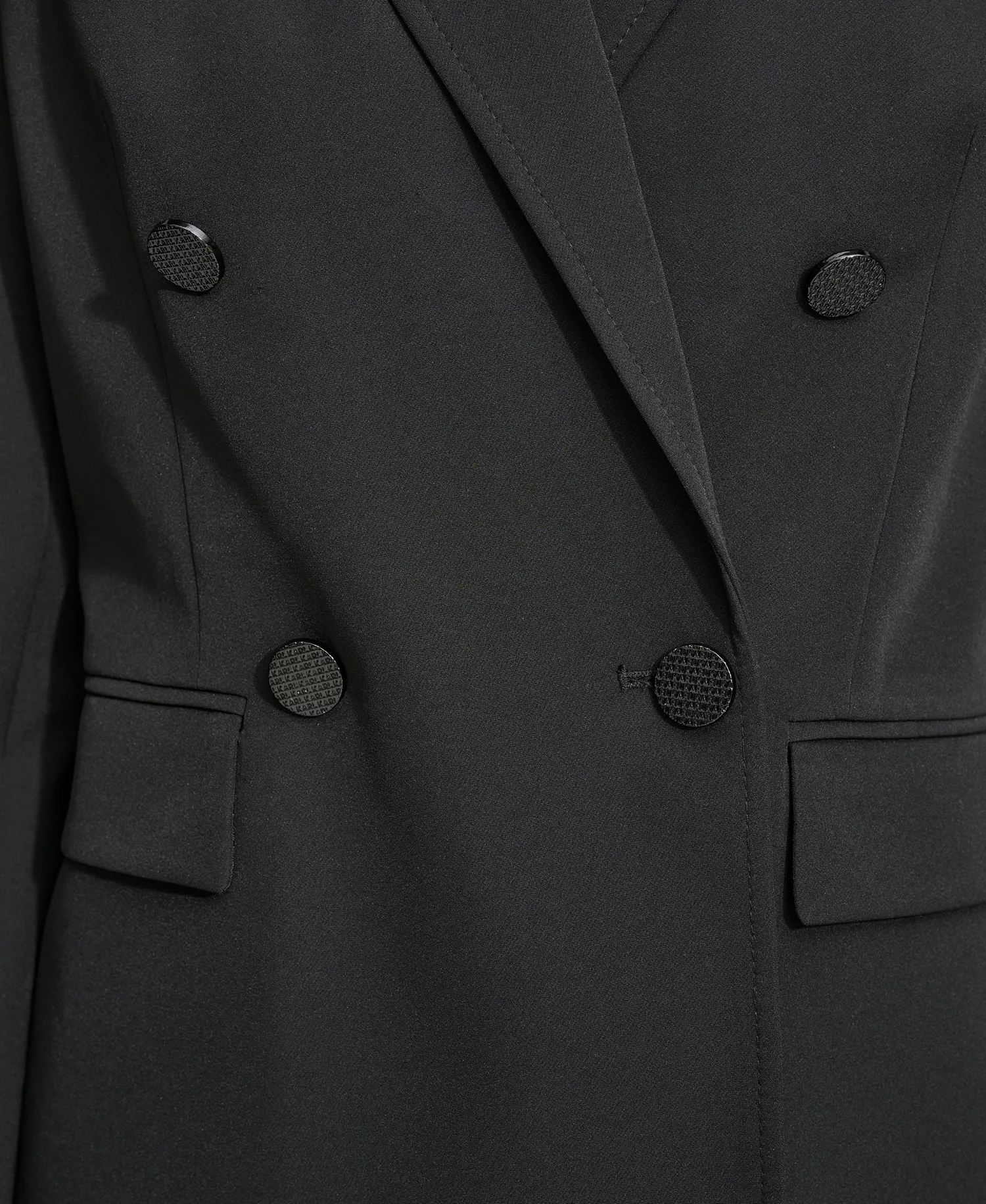 Women's Double-Breasted Blazer  - Black - 0