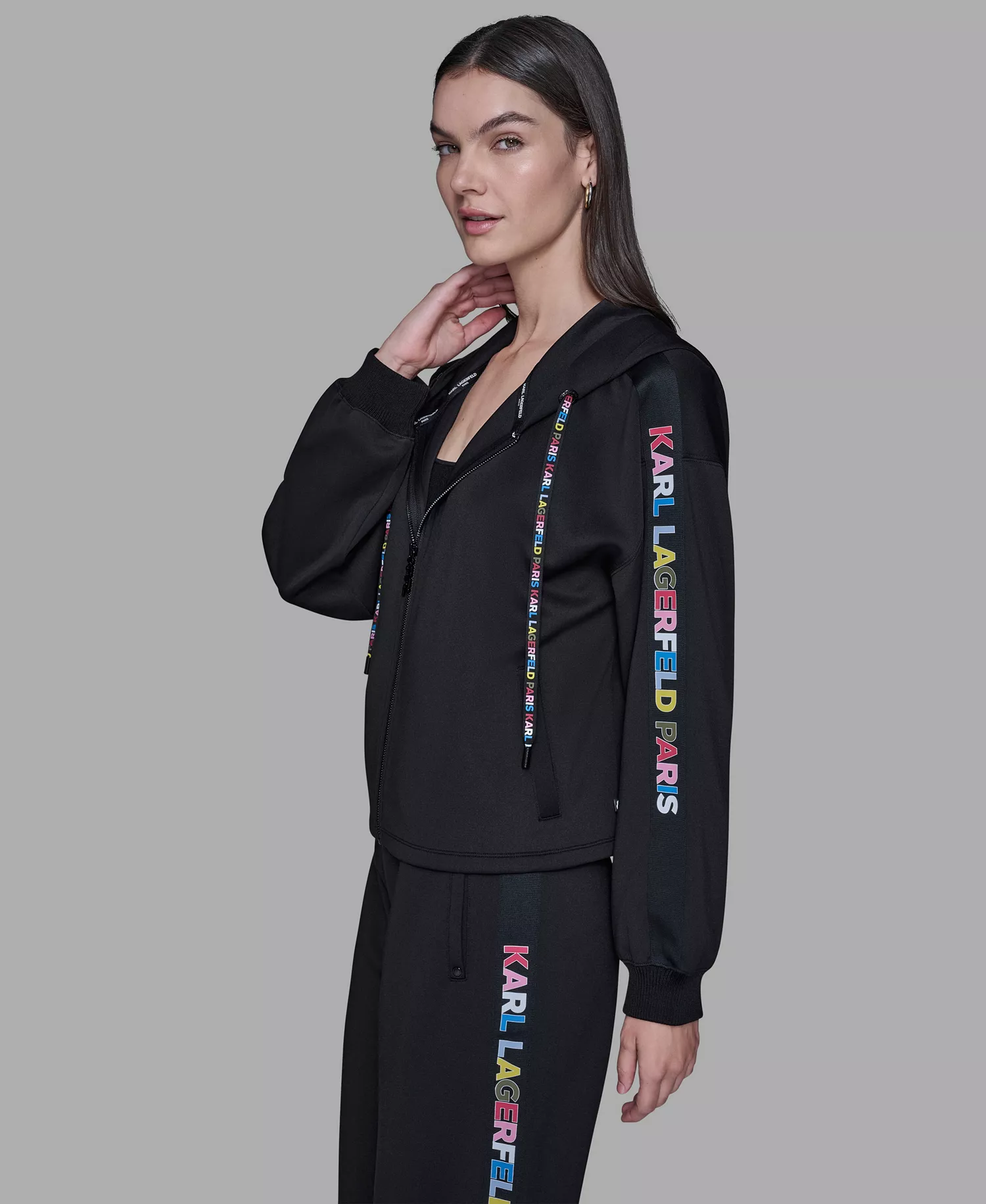 Women's Logo Detail Jacket - Black - L