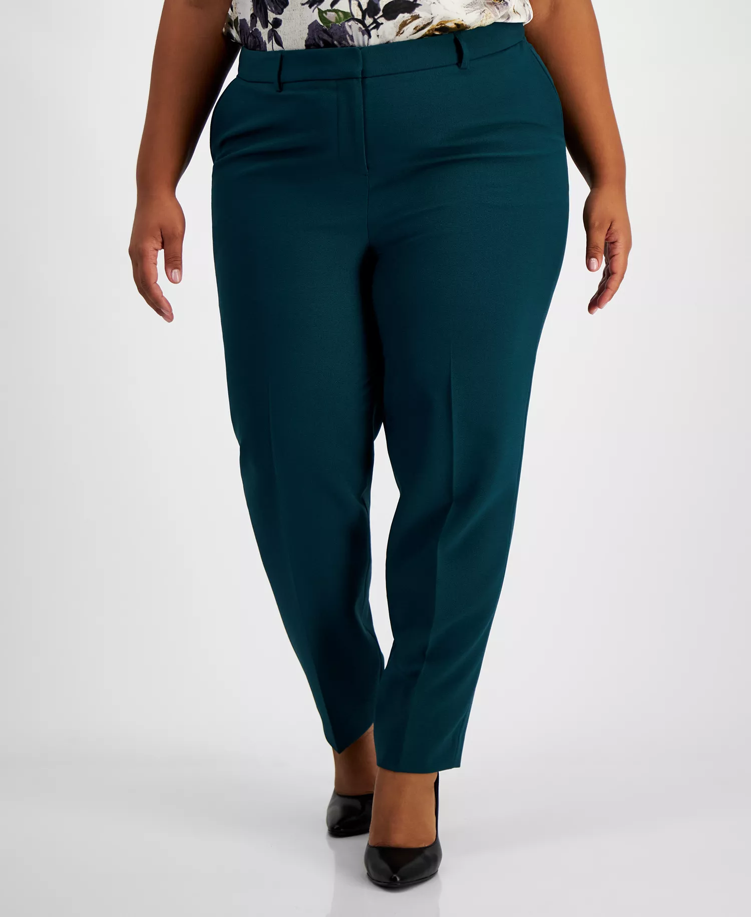 Plus Size Classic Straight-Leg Mid-Rise Pants - Hunter - 14W