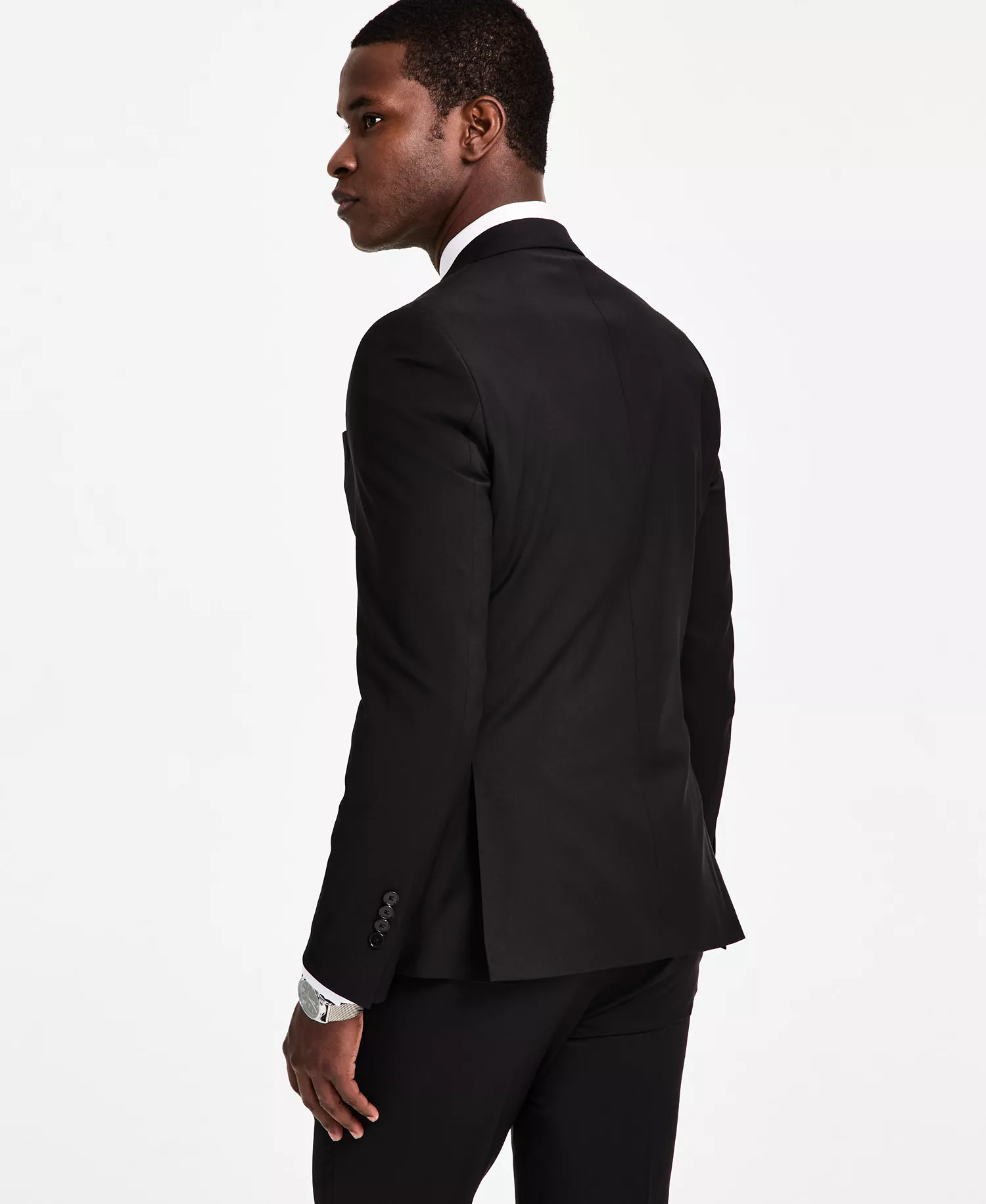 Men's Extra Slim Wool Blend Suit Jacket - Black - 34S