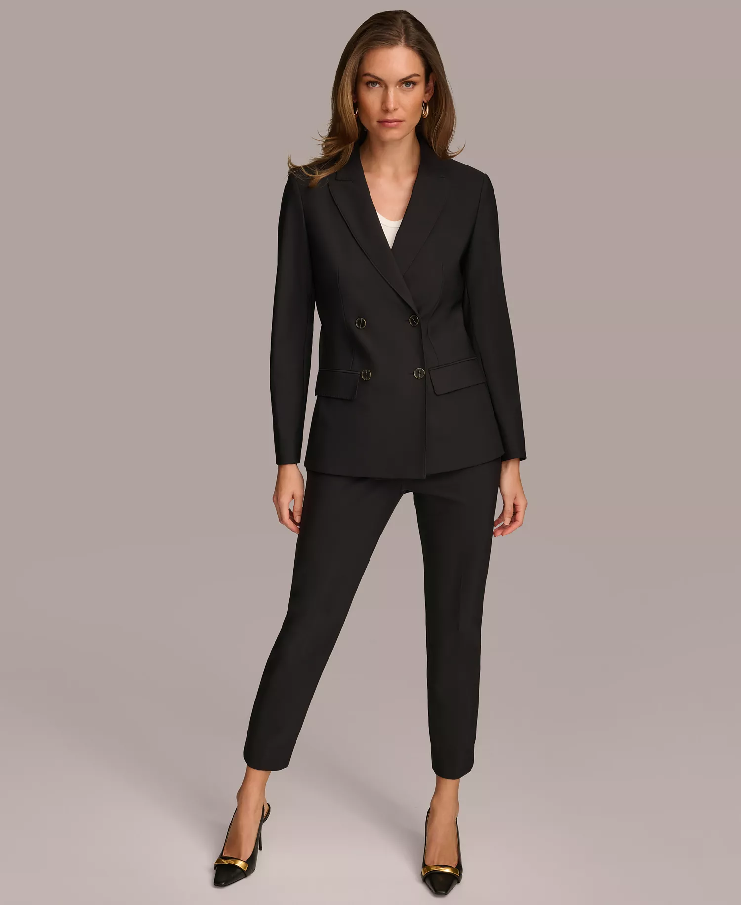 Women's Slim-Leg Ankle Pants - Black - 10