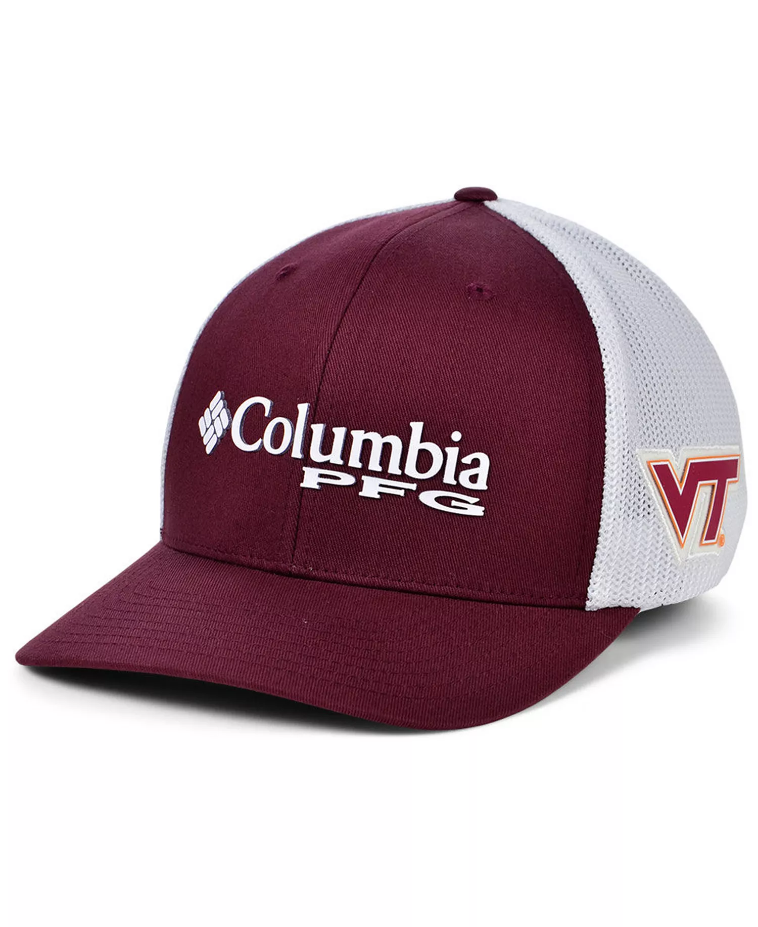 Virginia Tech Hokies PFG Stretch Cap - Maroon/White - S/M