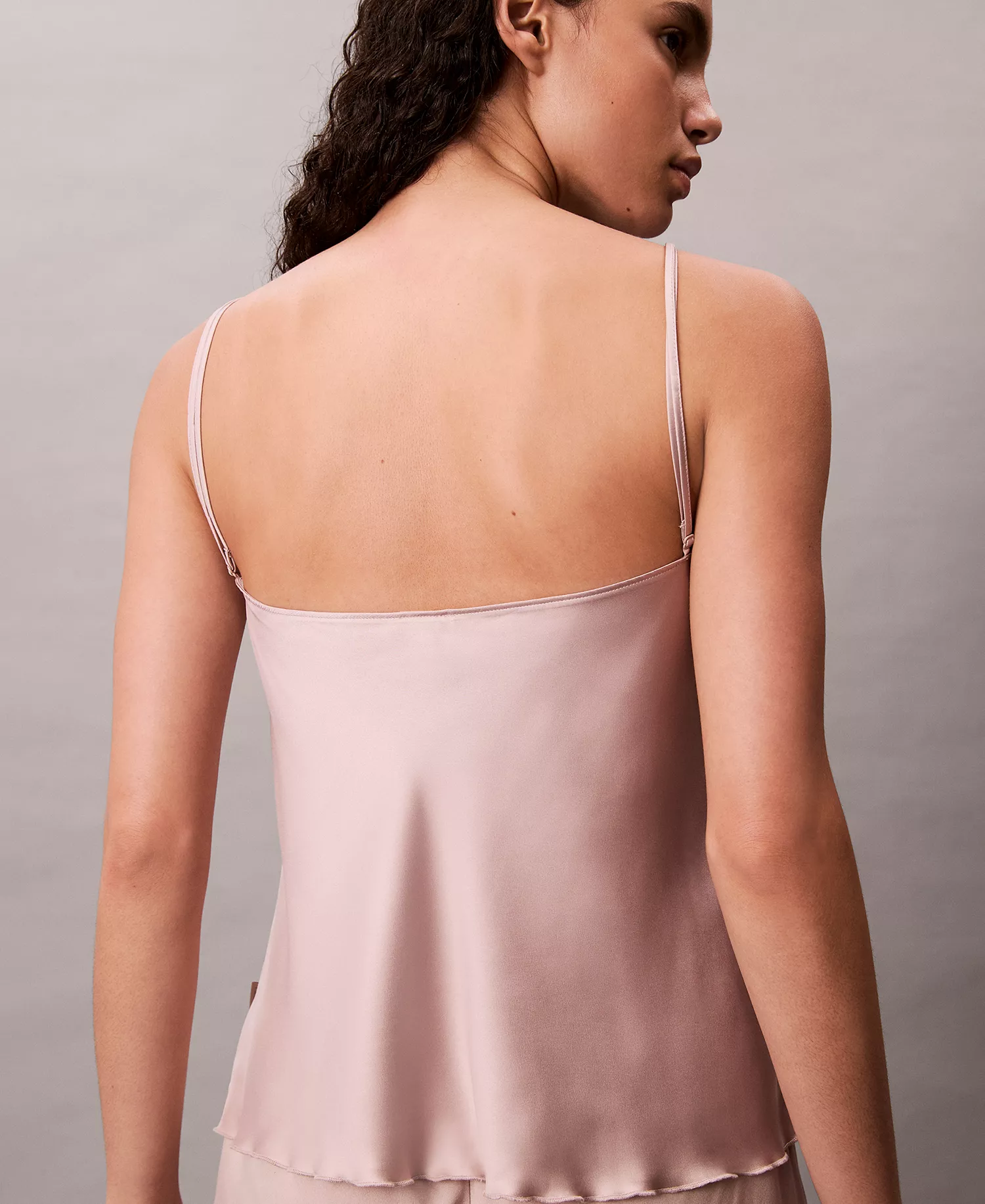 Women's Pull-On Adjustable Straps Satin Camisole-QS7499 - Cedar - L