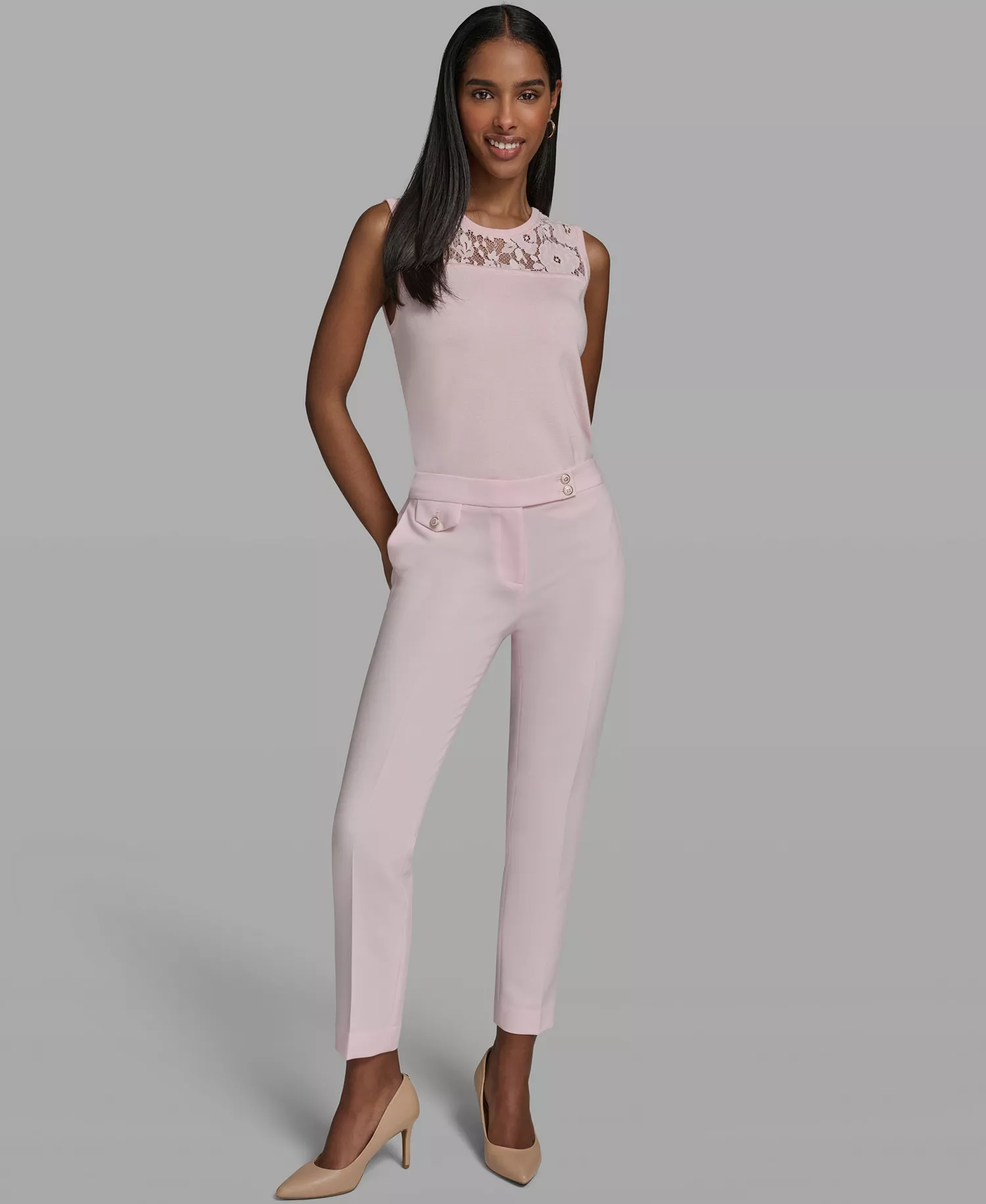 Women's Woven Straight Pants - Ballet Slipper - 0