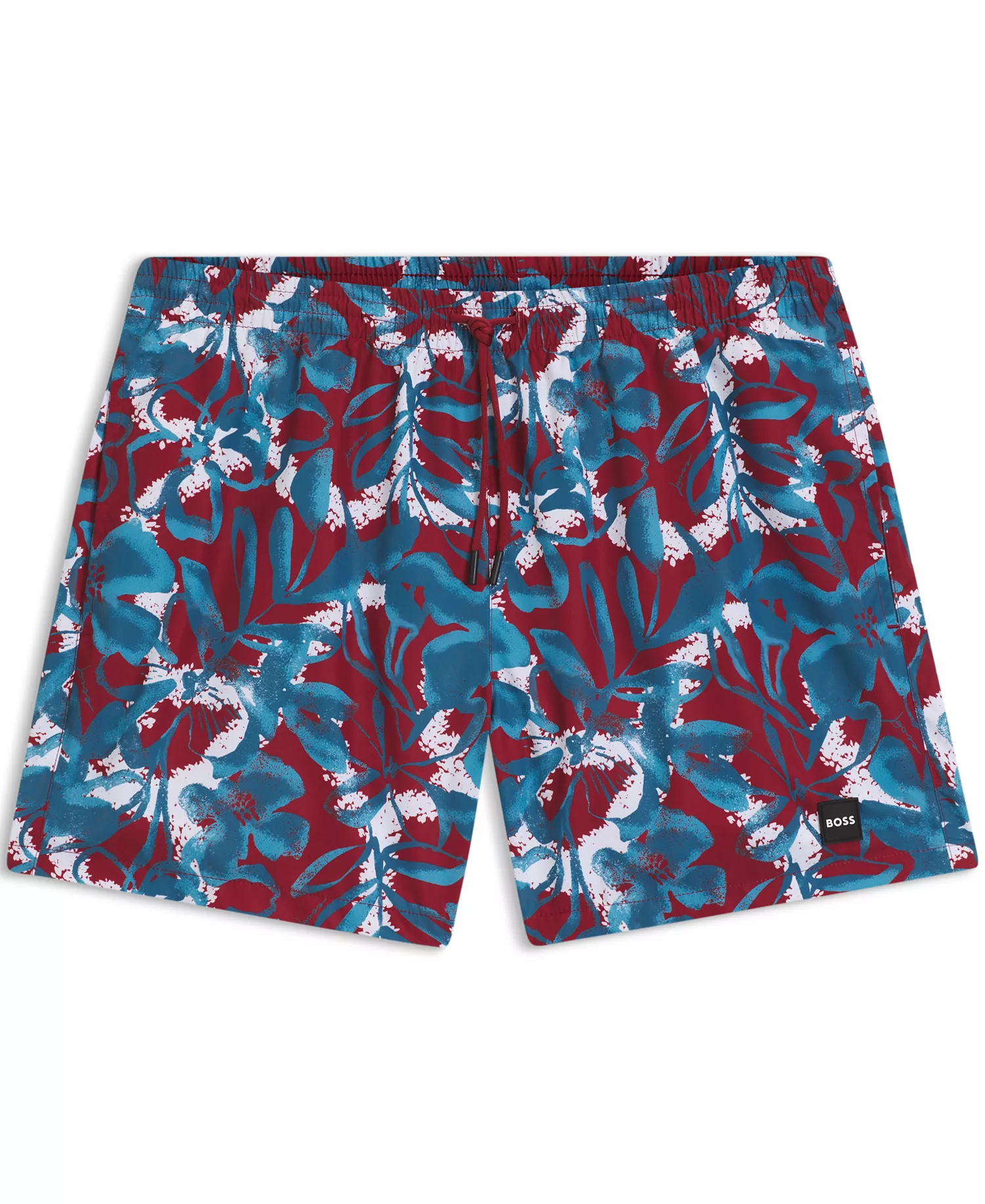 Men's Seasonal Print Fully Lined Swim Shorts - Medium Red - 2XL