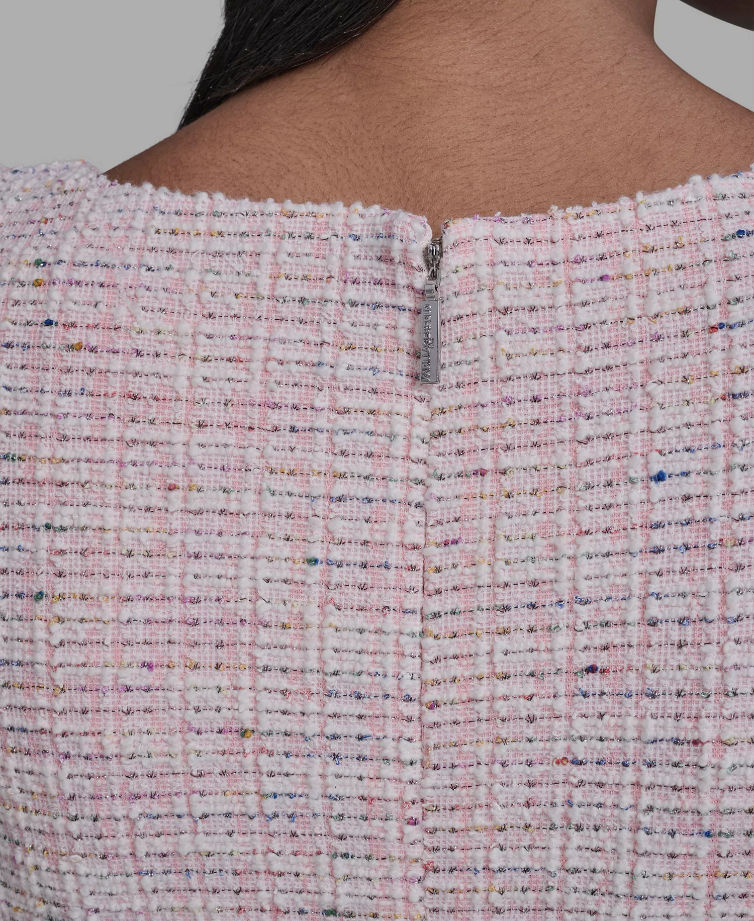 Women's Flounce Hem Square Neck Dress - Pink Multi - 0