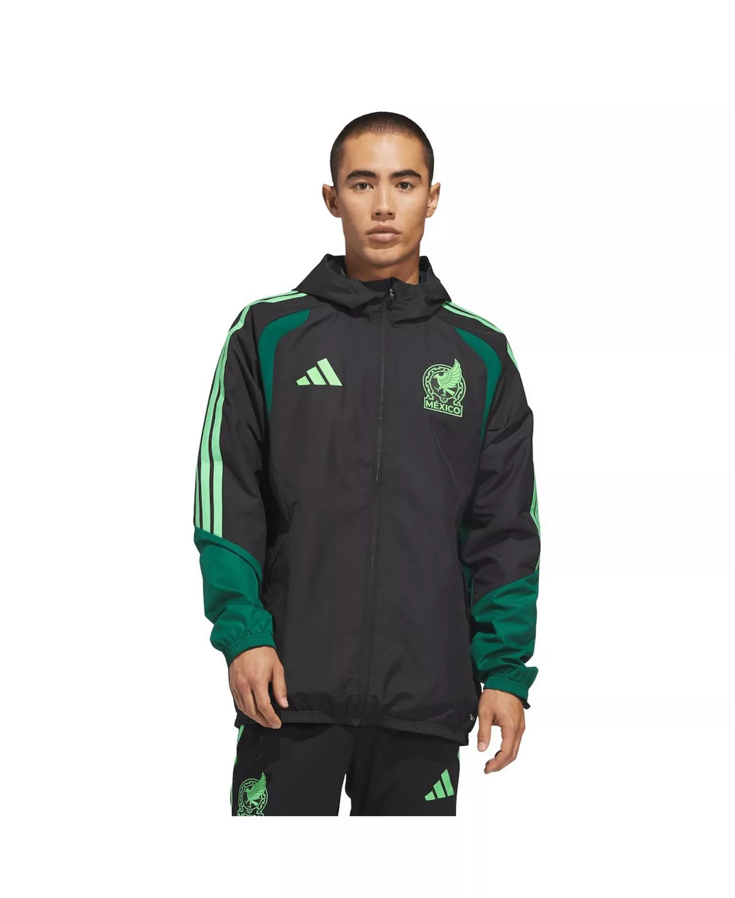 Men's Black Mexico National Team FIFA x World Cup 2026 Tiro All Weather Full-Zip Jacket - Black - 2XL