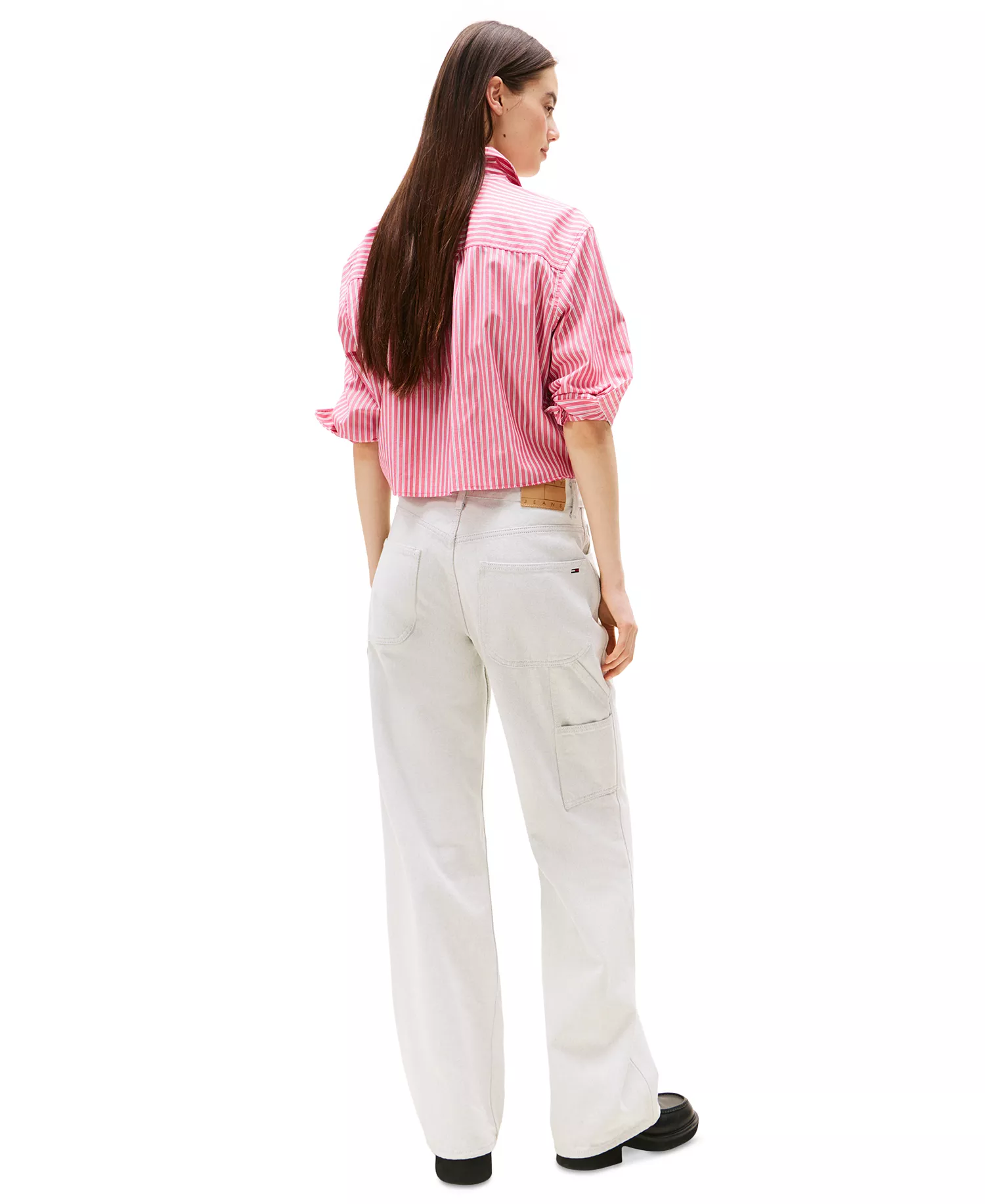 Women's Mia Mid-Rise Relaxed Straight-Leg Carpenter Jeans - Denim White 01 - 29x30