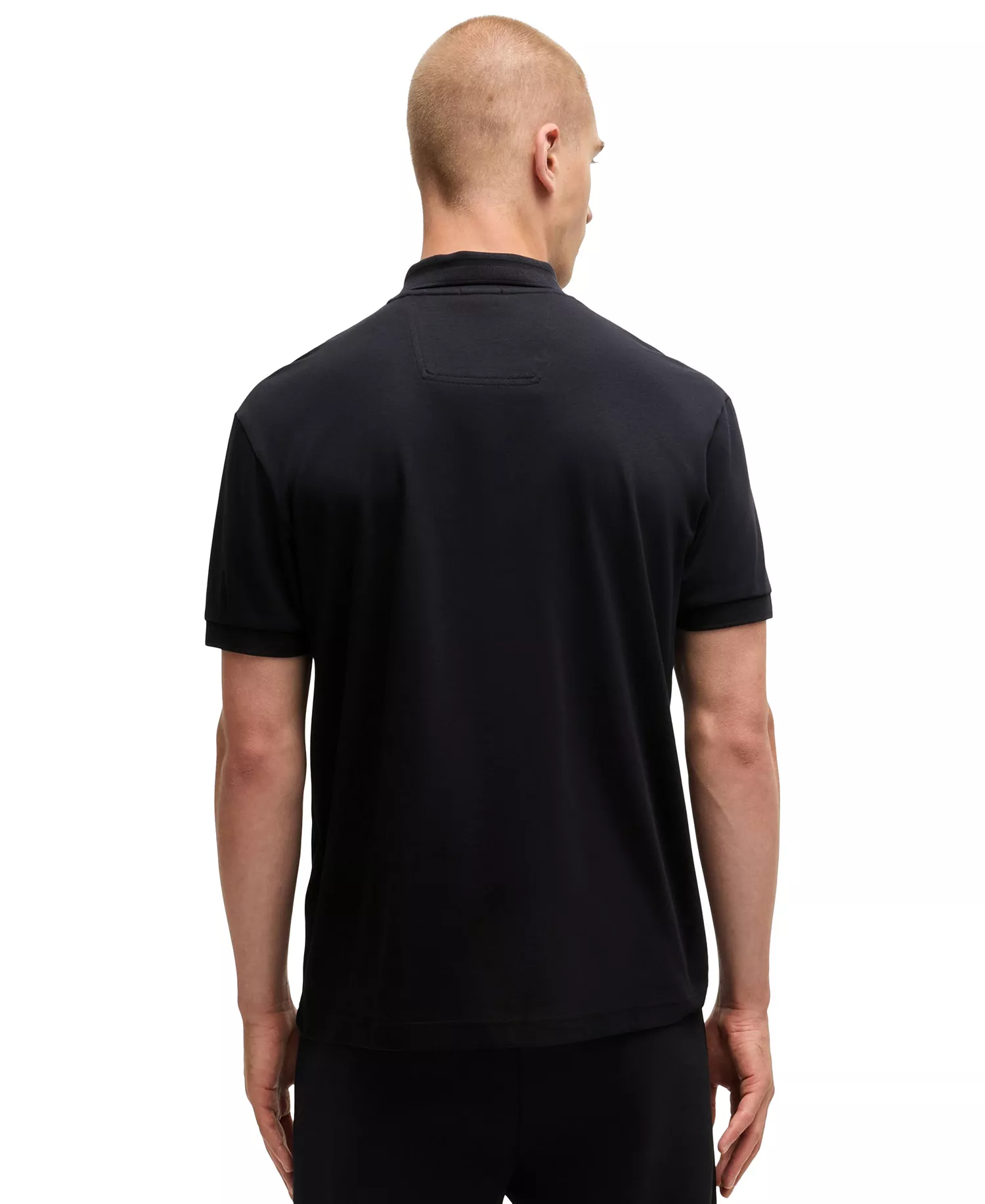 Men's Cotton Paddy Polo Shirt - Black - L