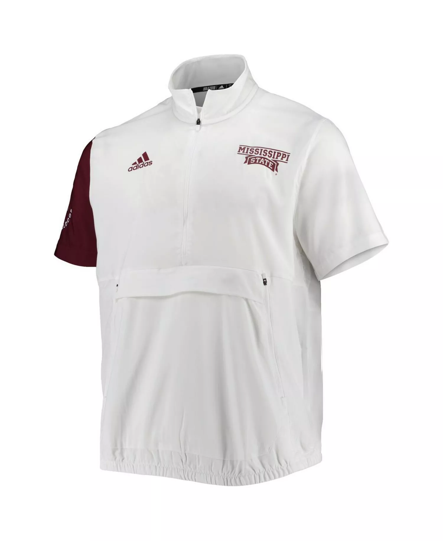 Men's White Mississippi State Bulldogs M STM AEROREADY Half-Zip Jacket - White - L