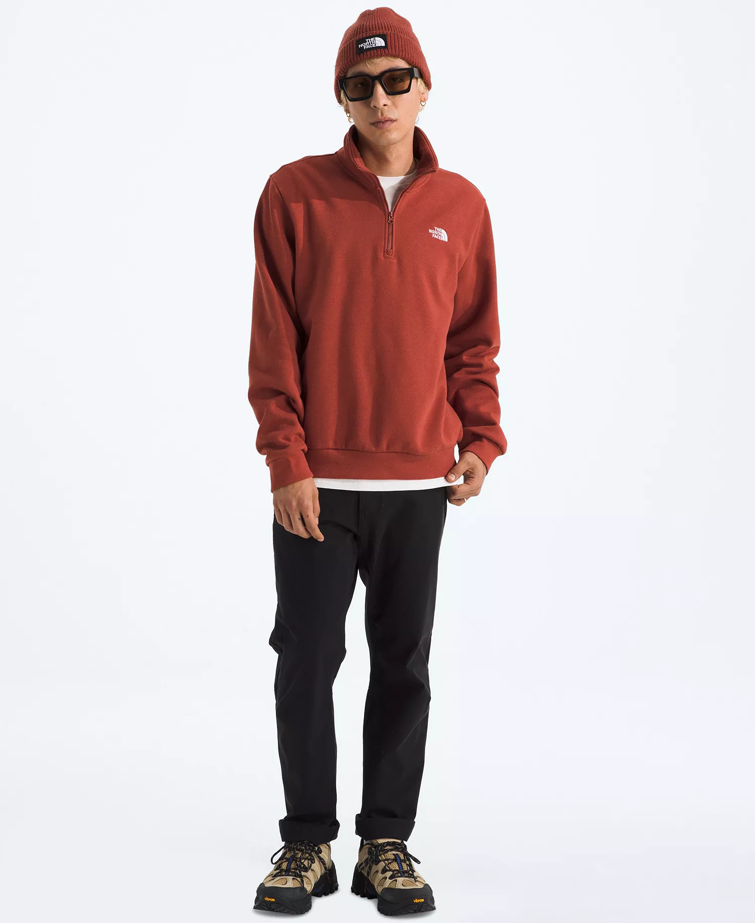 Men's Evolution Simple Dome Regular Quarter Zip Hoodie - Iron Clay - 2XL