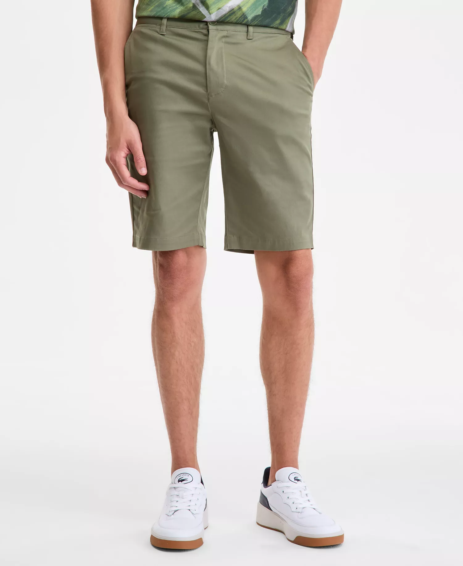 Men's Slim-Fit Chino Bermuda Shorts - BMY - Khaki - XS
