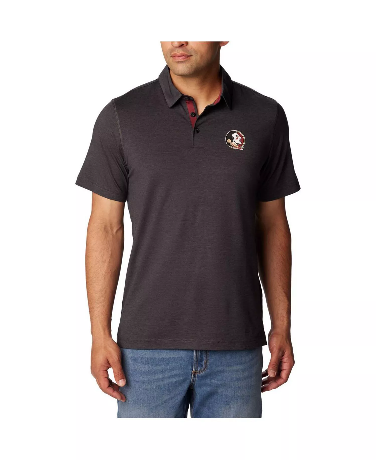 Men's Heather Black Florida State Seminoles Tech Trail Omni-Wick Polo Shirt - Heather Black - XL