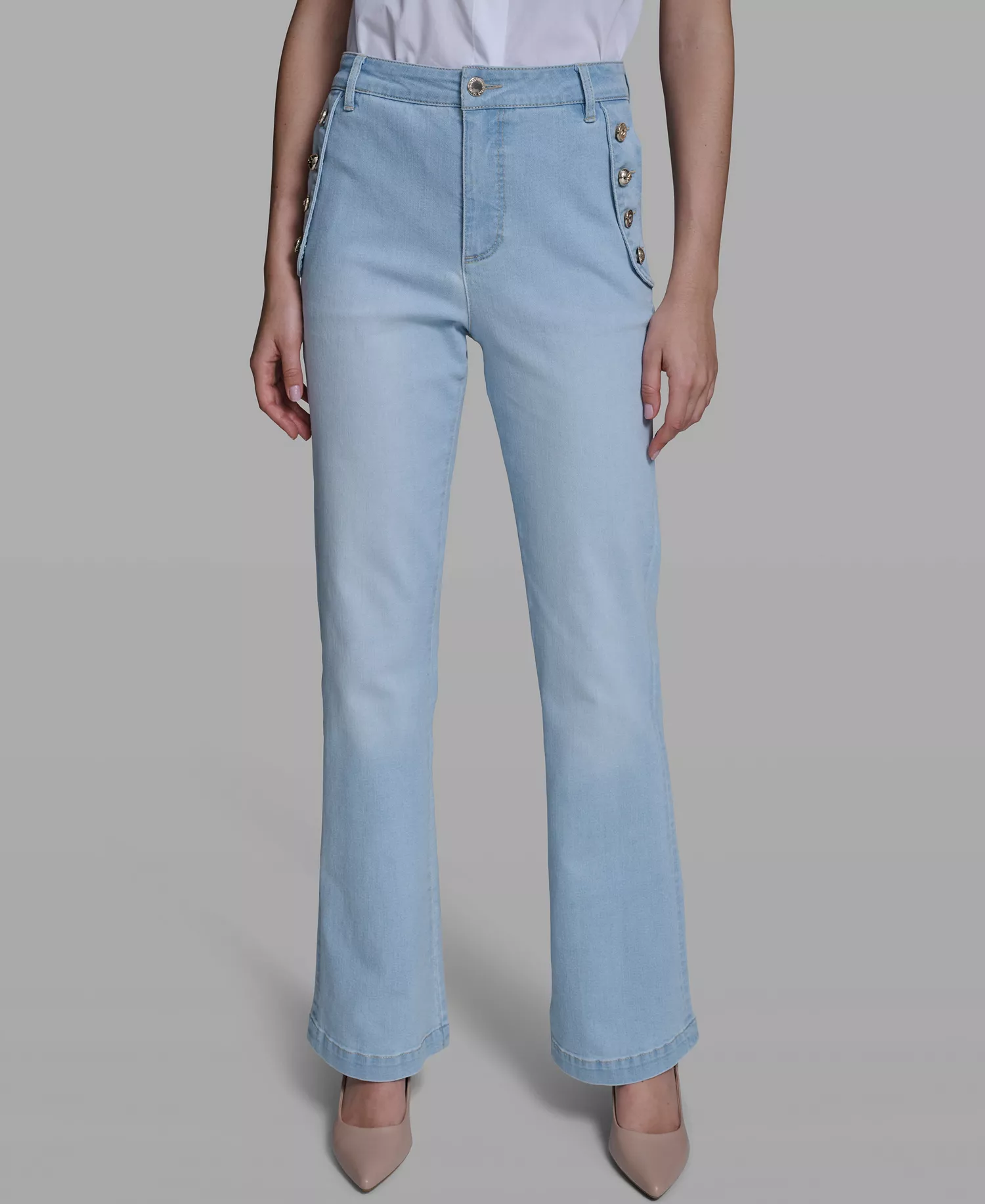 Women's Mid-Rise Sailor Flare Jeans - Lagoon Wash - 0
