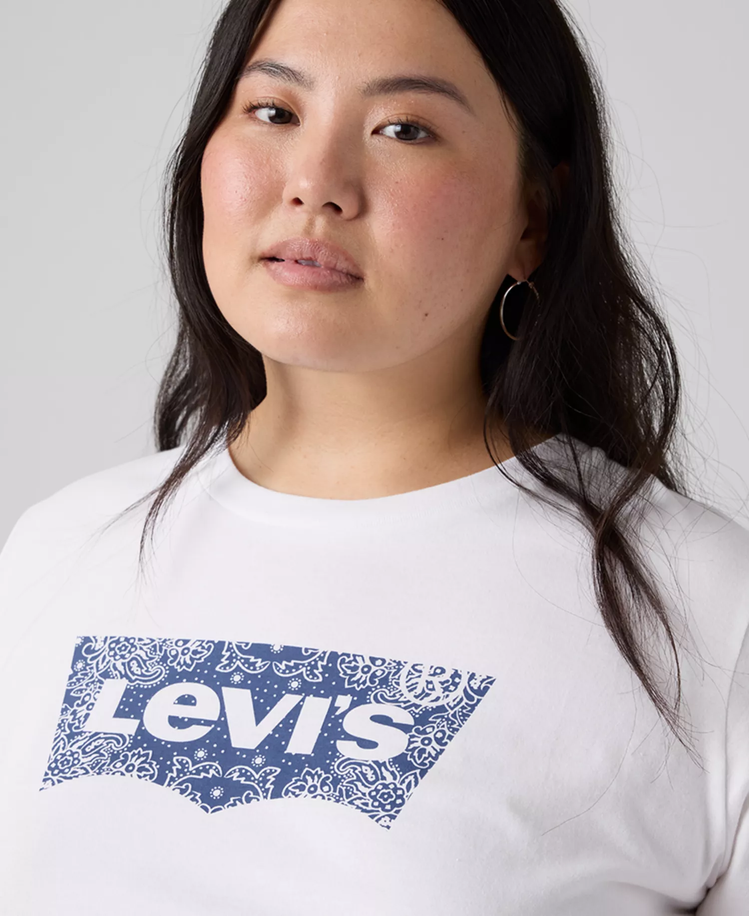 Trendy Plus Size Perfect Logo Cotton T-Shirt - Bandana Bright White - 1X