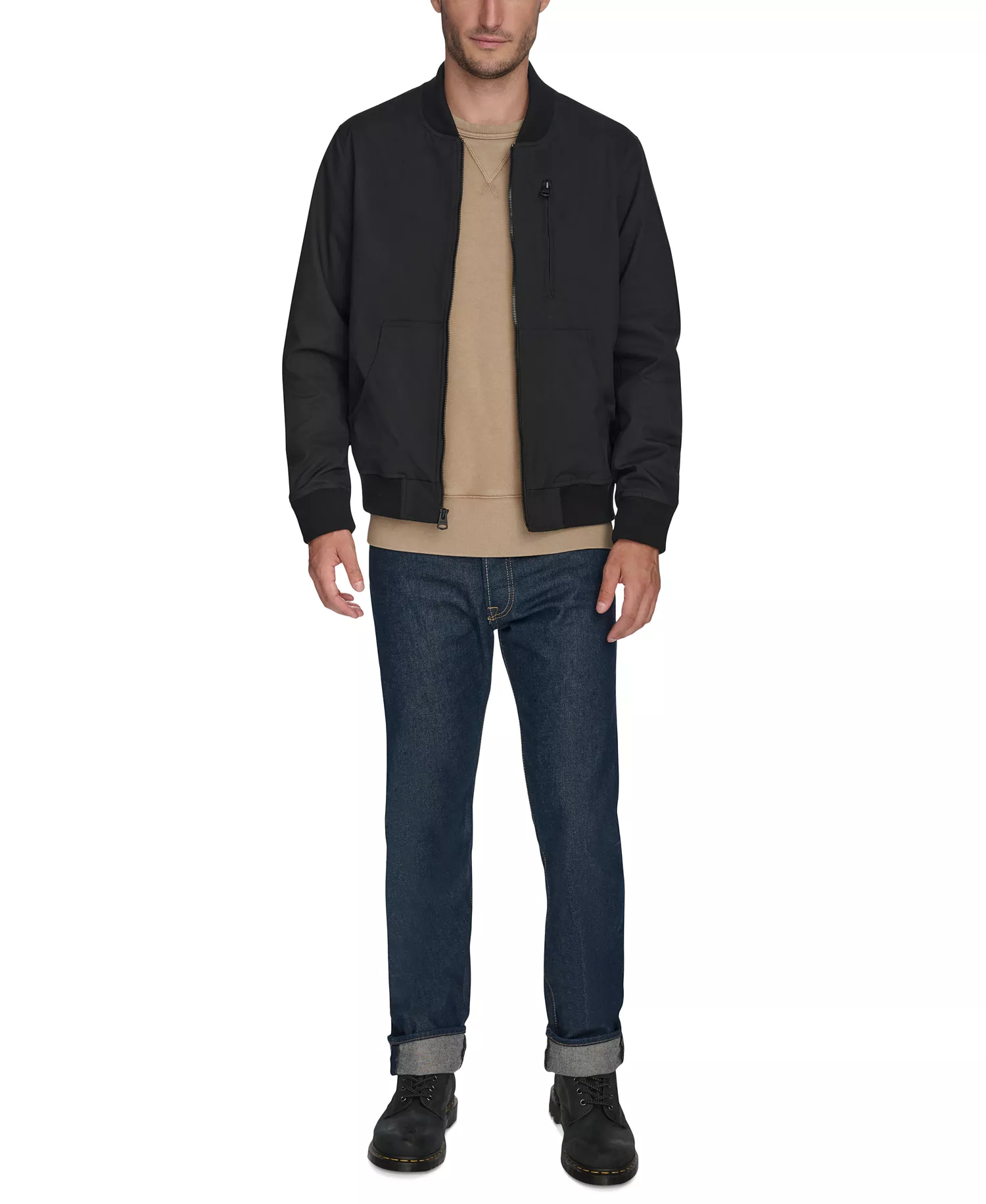 Men's Military Bomber Jacket - Black - 2XL