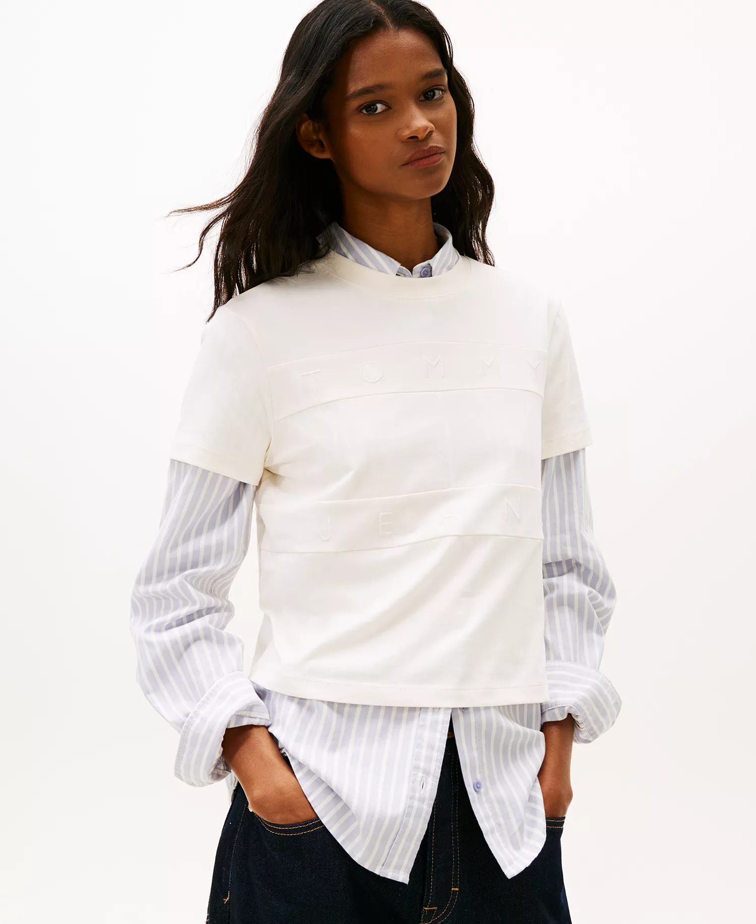 Women's Regular Tonal Flag T-Shirt - Ancient White - L