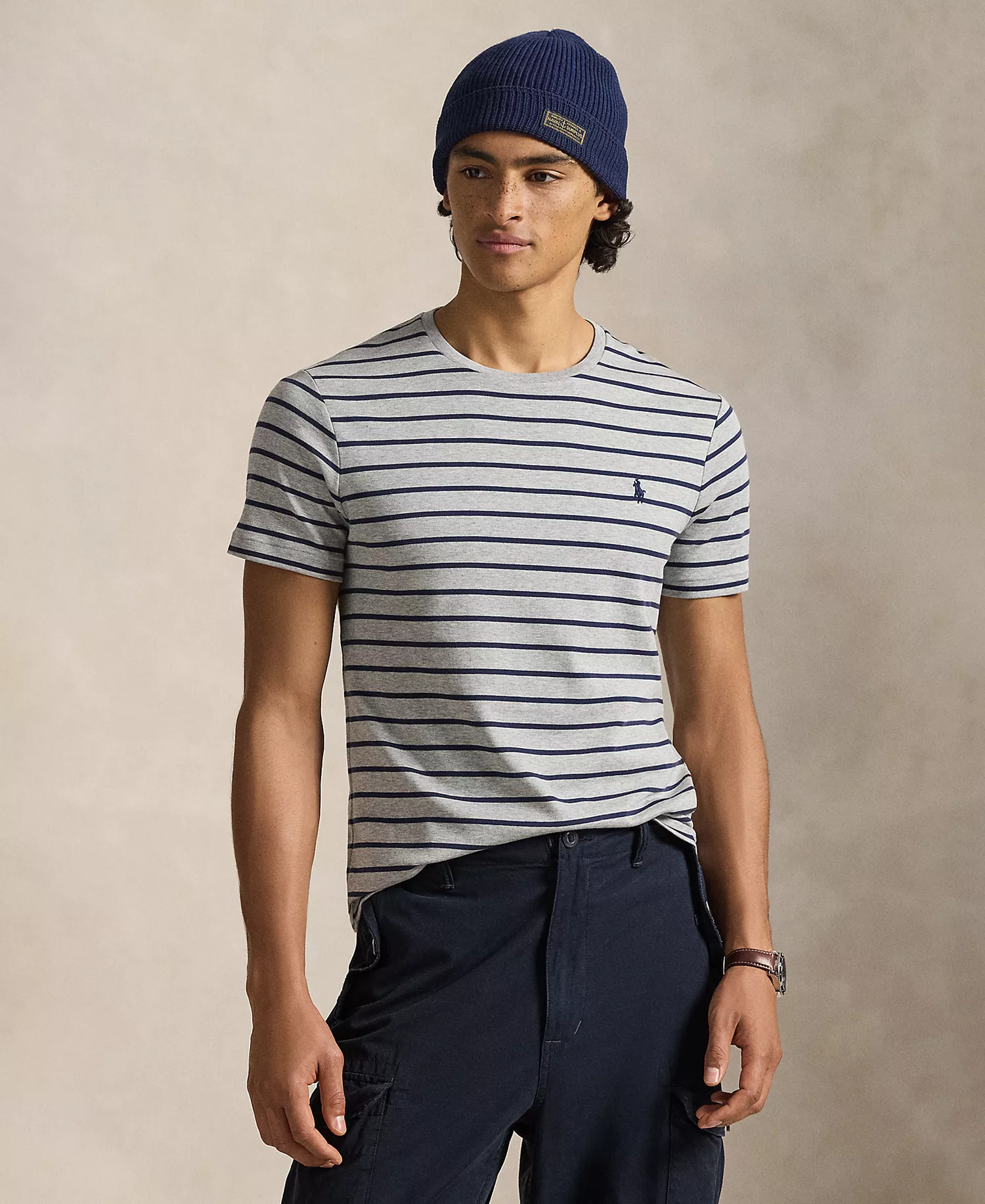 Men's Short-Sleeve Striped T-Shirt - Andover Heather/refined Navy - L