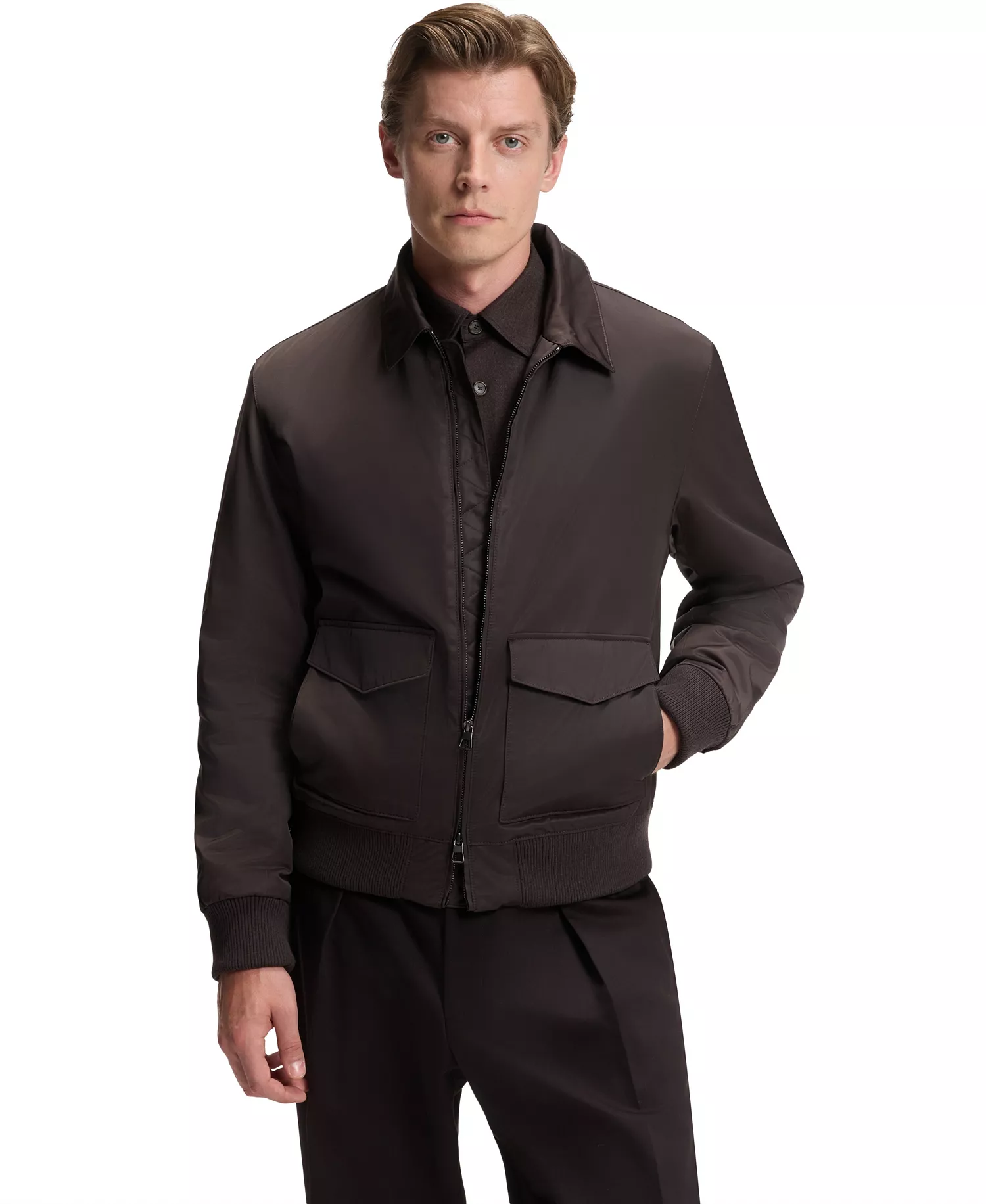 BECKHAM x BOSS Men's Water-Repellent Twill Jacket - Open Brown - 38R
