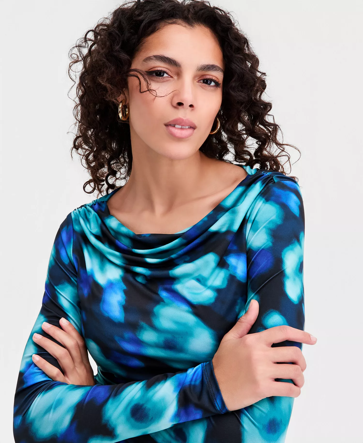 Women's Boat Neck Top, Macy's Exclusive - Nova Blur - L