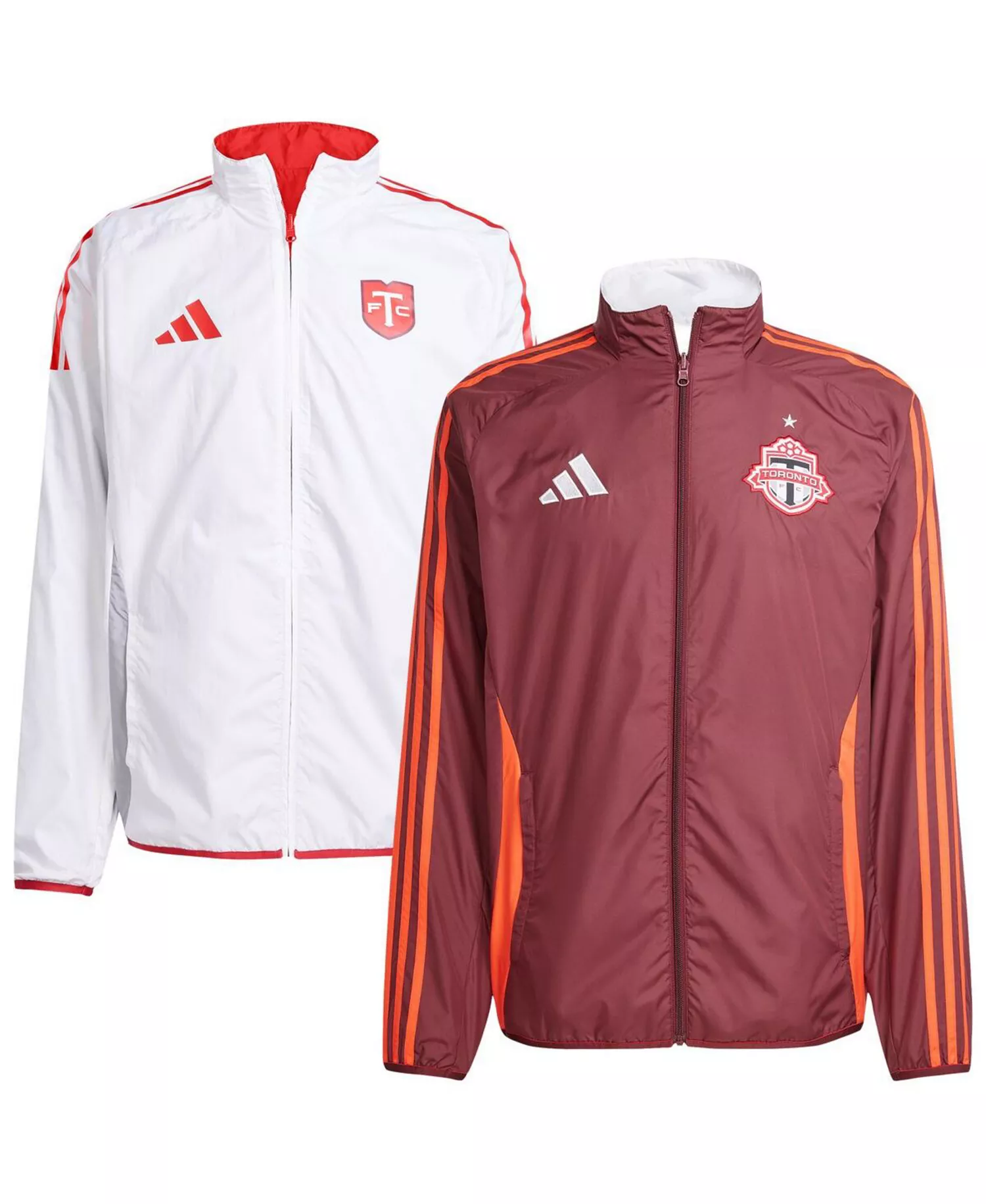 Men's Red/White Toronto FC 2025 Anthem Reversible Full-Zip Jacket - Red, White - L